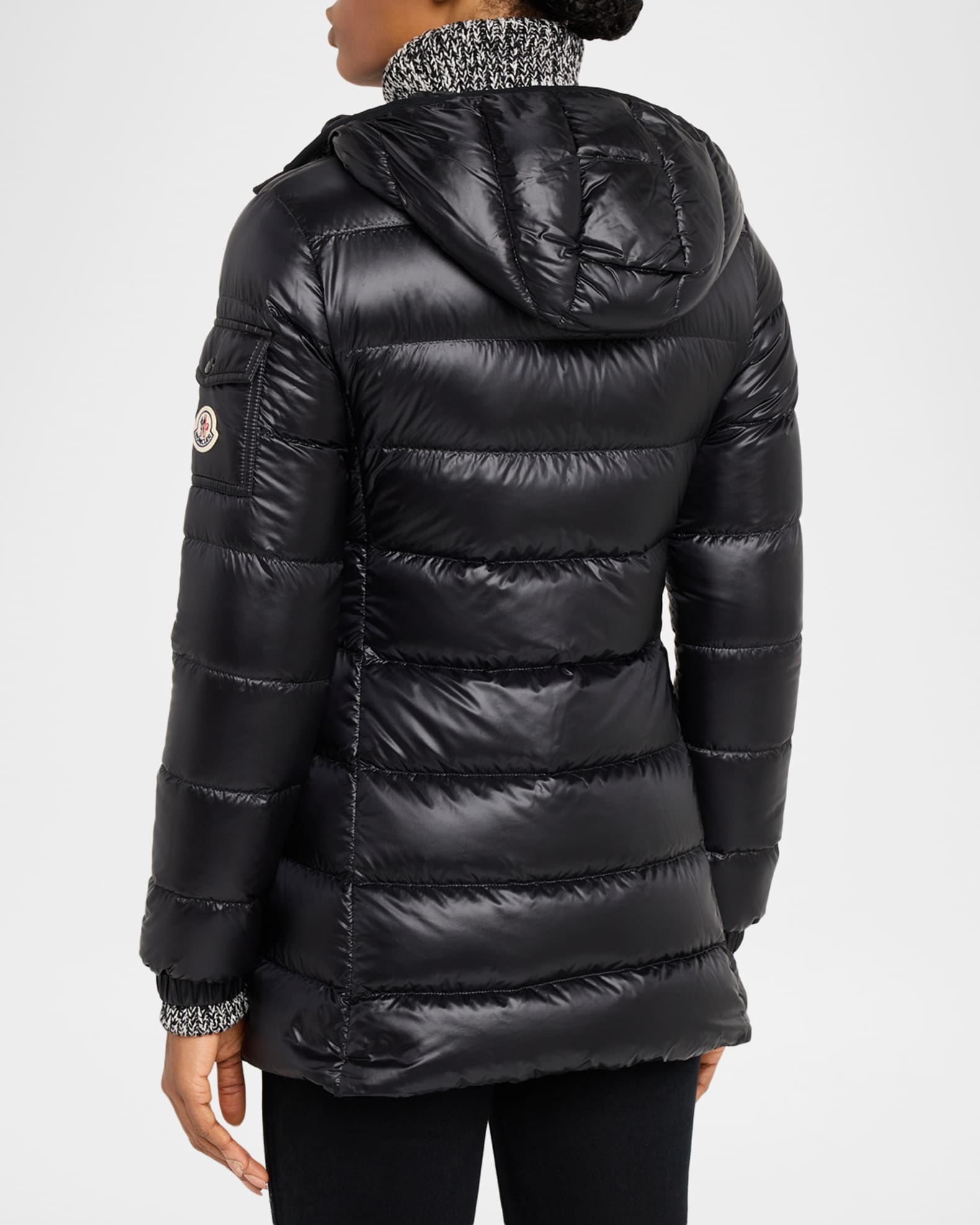 Moncler Glements Hooded Mid-Length Down Jacket | Neiman Marcus