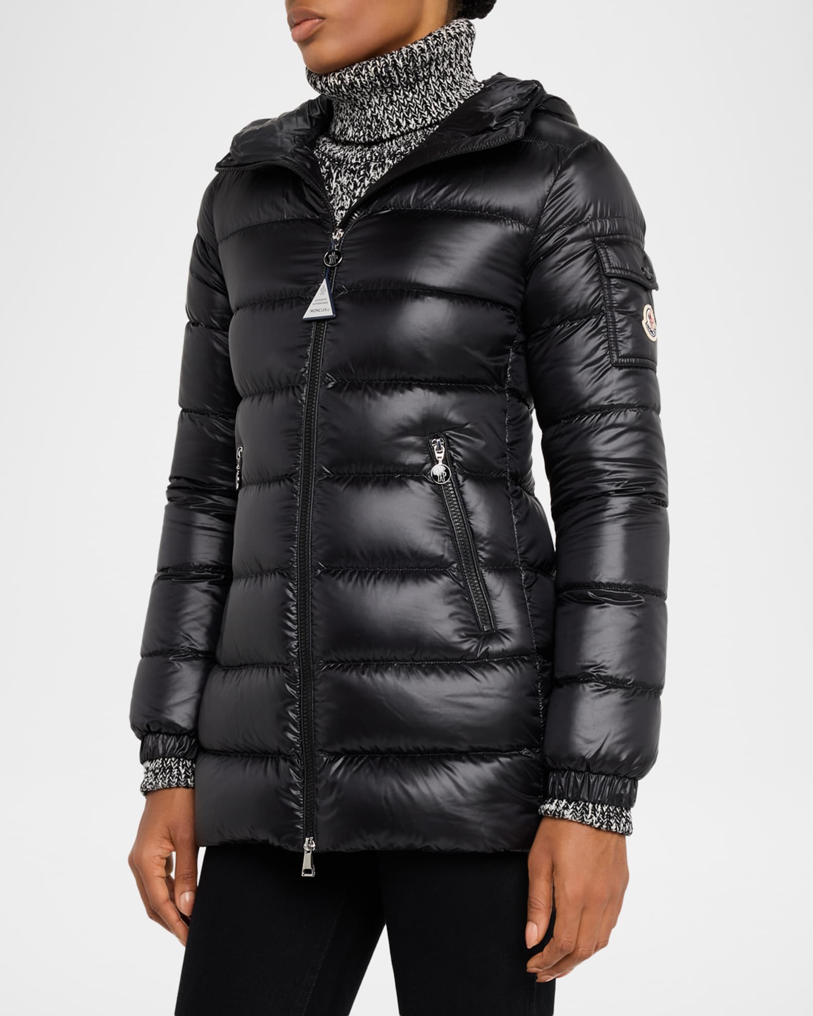 Moncler Glements Hooded Mid-Length Down Jacket | Neiman Marcus