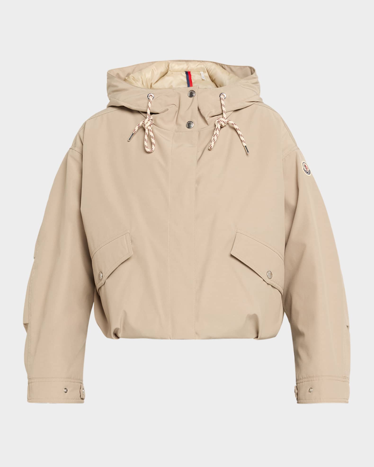 Moncler Eucalyptus Hooded Short Down Jacket | Neiman Marcus