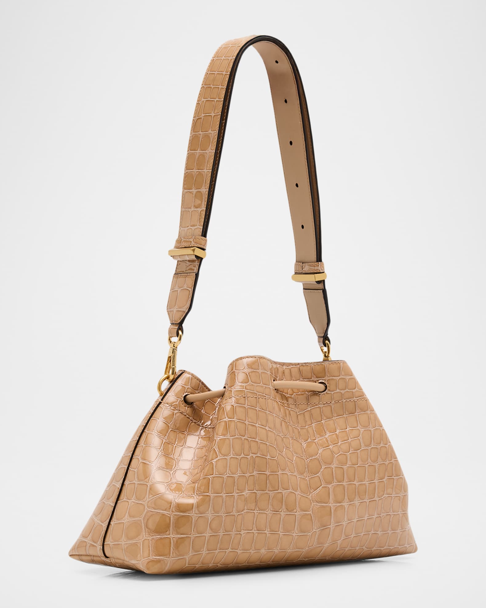 Jimmy Choo Bon Bon Croc-Embossed Leather East-West Bucket Bag