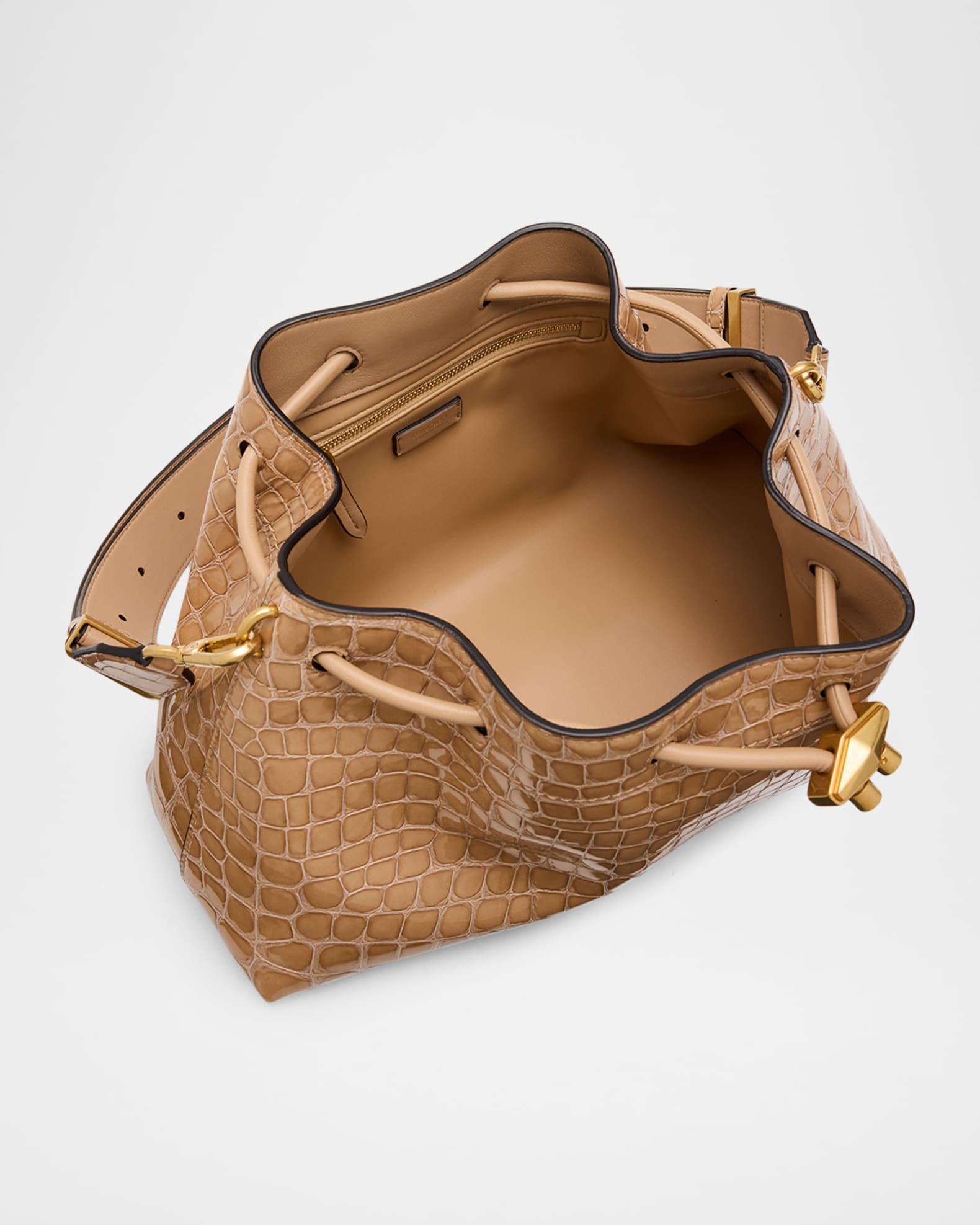 Jimmy Choo Bon Bon Croc-Embossed Leather East-West Bucket Bag