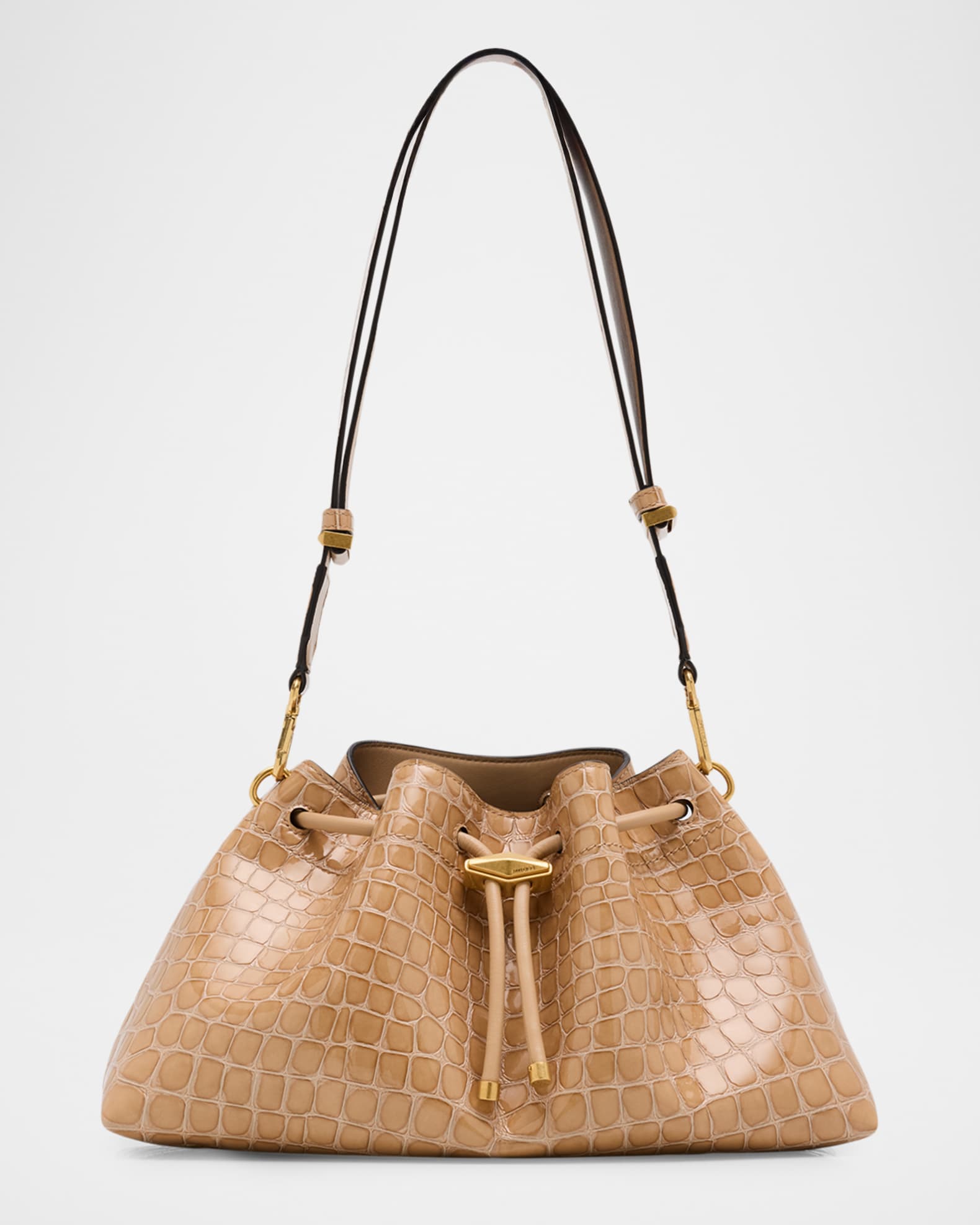 Jimmy Choo Bon Bon Croc-Embossed Leather East-West Bucket Bag