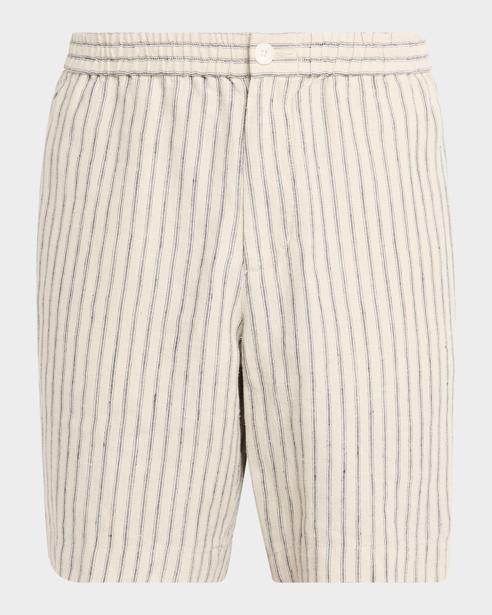 Vince Men's Ballstone Stripe Hemp Shorts | Neiman Marcus