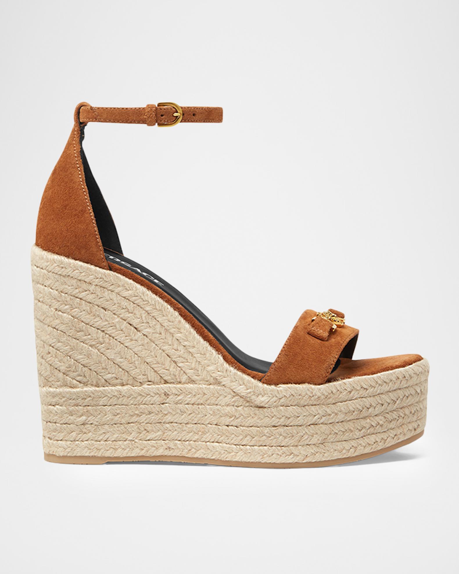Versace 120mm Medusa Suede Espadrilles | Neiman Marcus