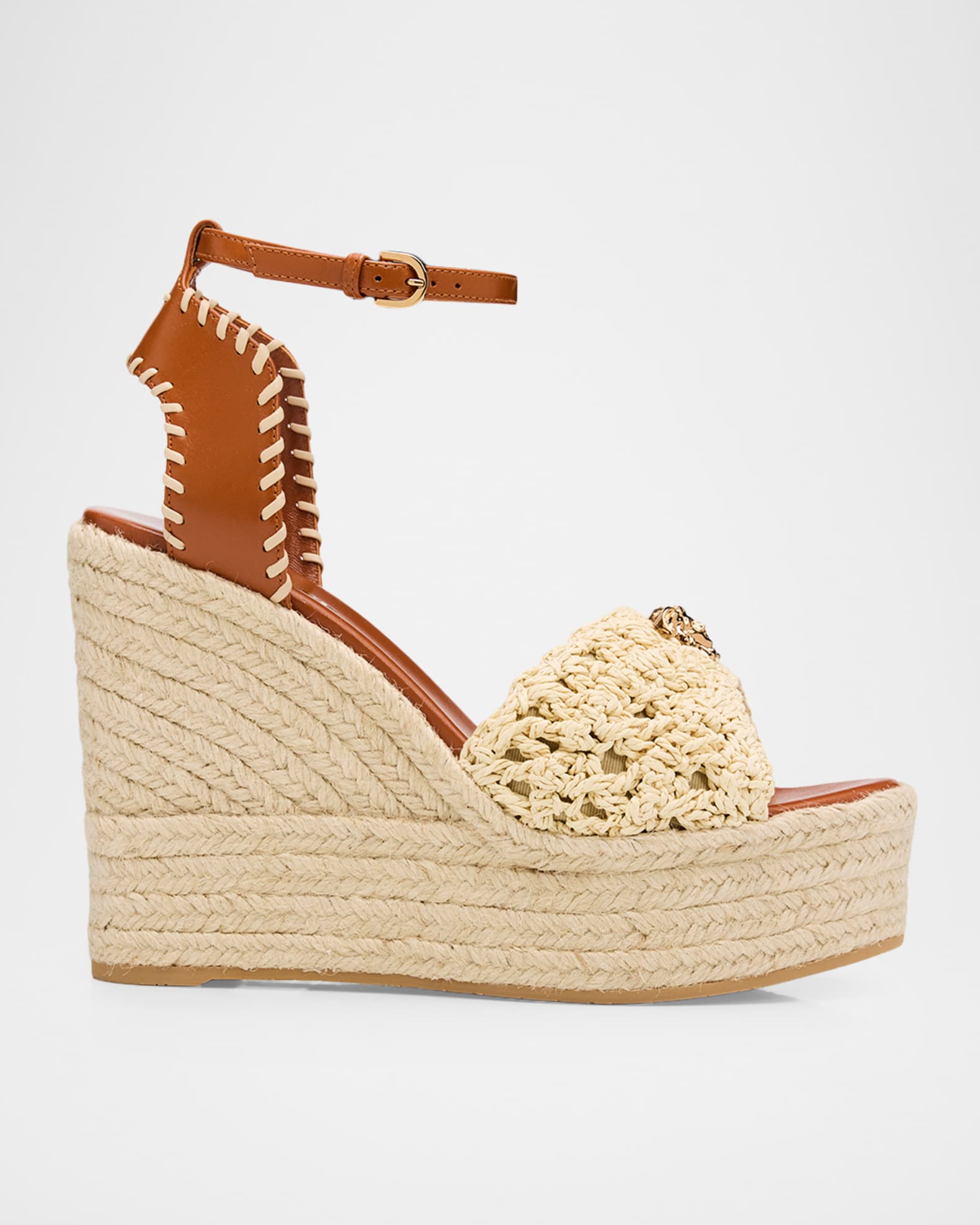 Versace 120mm La Medusa Espadrille Platform Sandals | Neiman Marcus