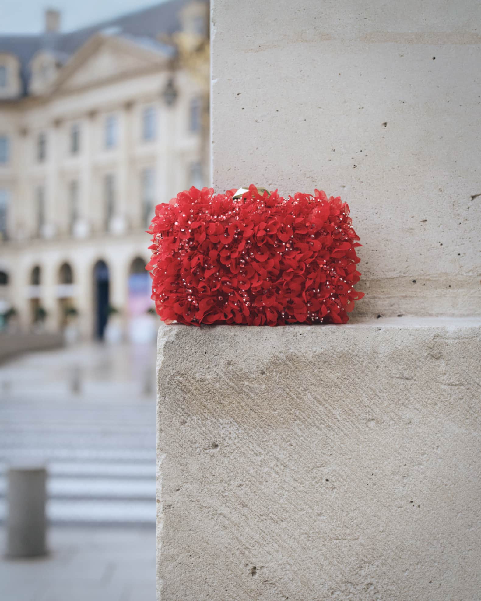 Jimmy Choo Cloud Beaded Petal Ruffle Clutch Bag | Neiman Marcus