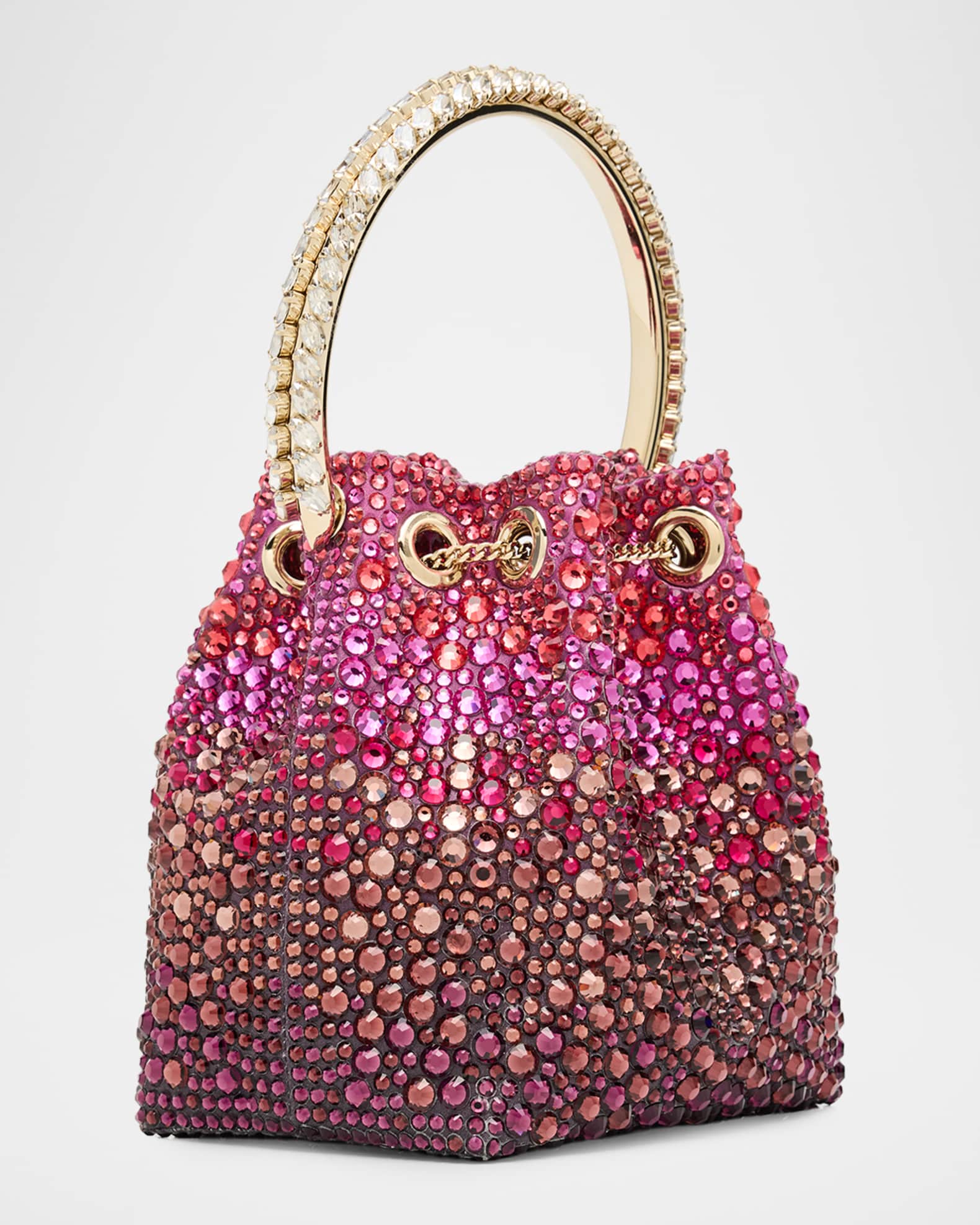 Jimmy Choo Bon Bon Ombre Crystal Top-Handle Bucket Bag | Neiman Marcus