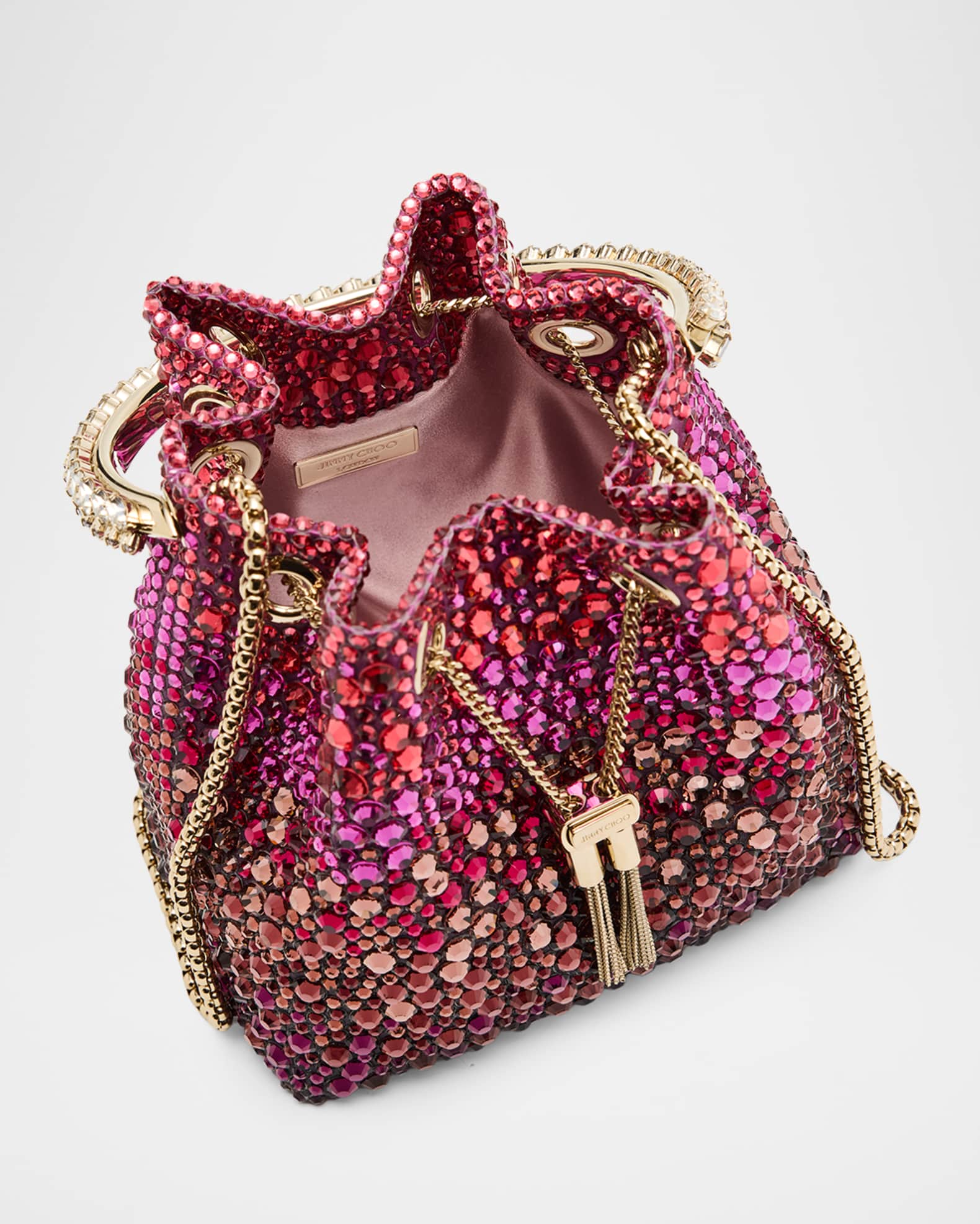 Jimmy Choo Bon Bon Ombre Crystal Top-Handle Bucket Bag | Neiman Marcus