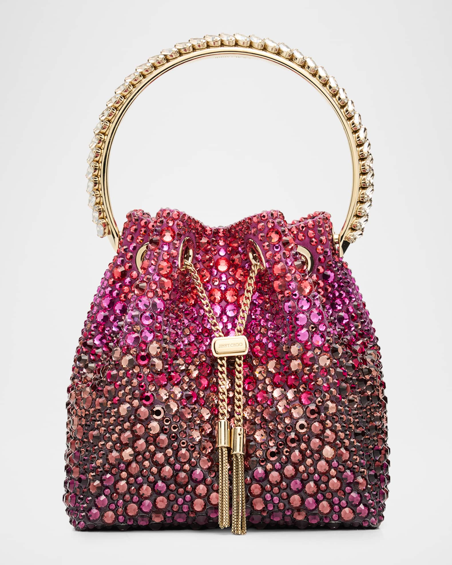 最終値下げ JIMMY CHOO BON BON BUCKET BAG Jimmy Choo Bon Bon Ombre Crystal Top-Handle Bucket Bag | Neiman Marcus