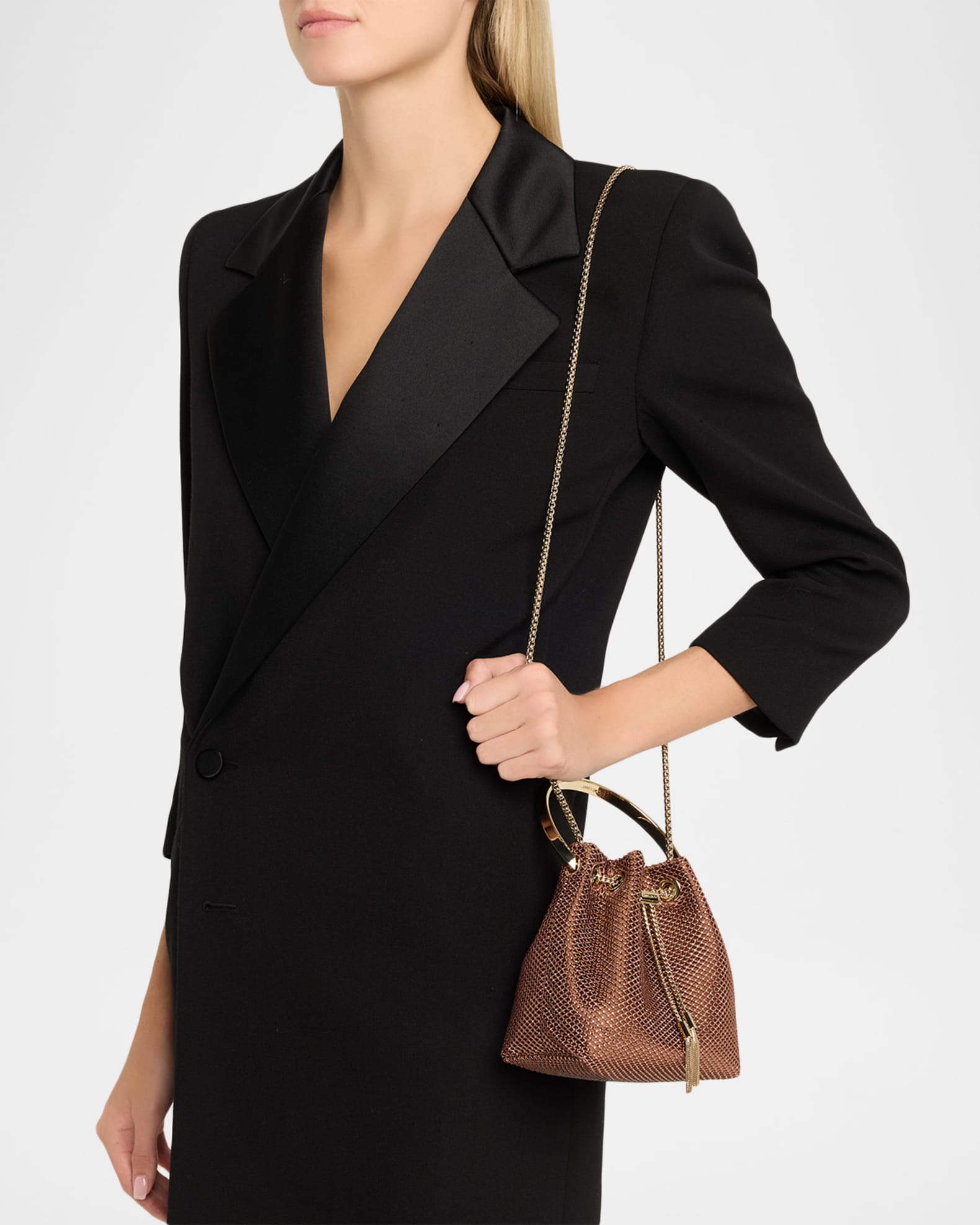 Jimmy Choo Bon Bon Crystal Mesh Top-Handle Bag | Neiman Marcus