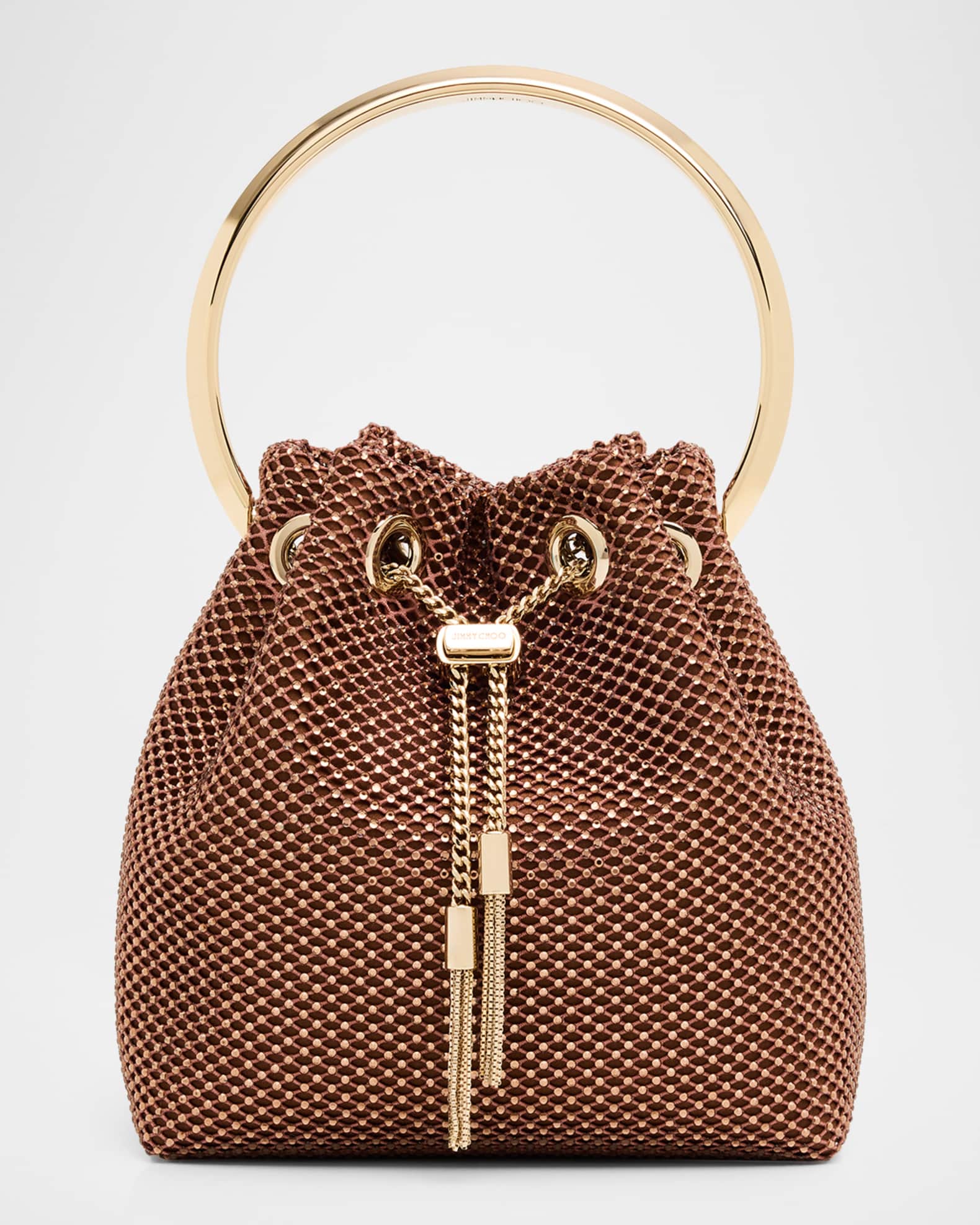 Jimmy Choo Bon Bon Crystal Mesh Top-Handle Bag | Neiman Marcus