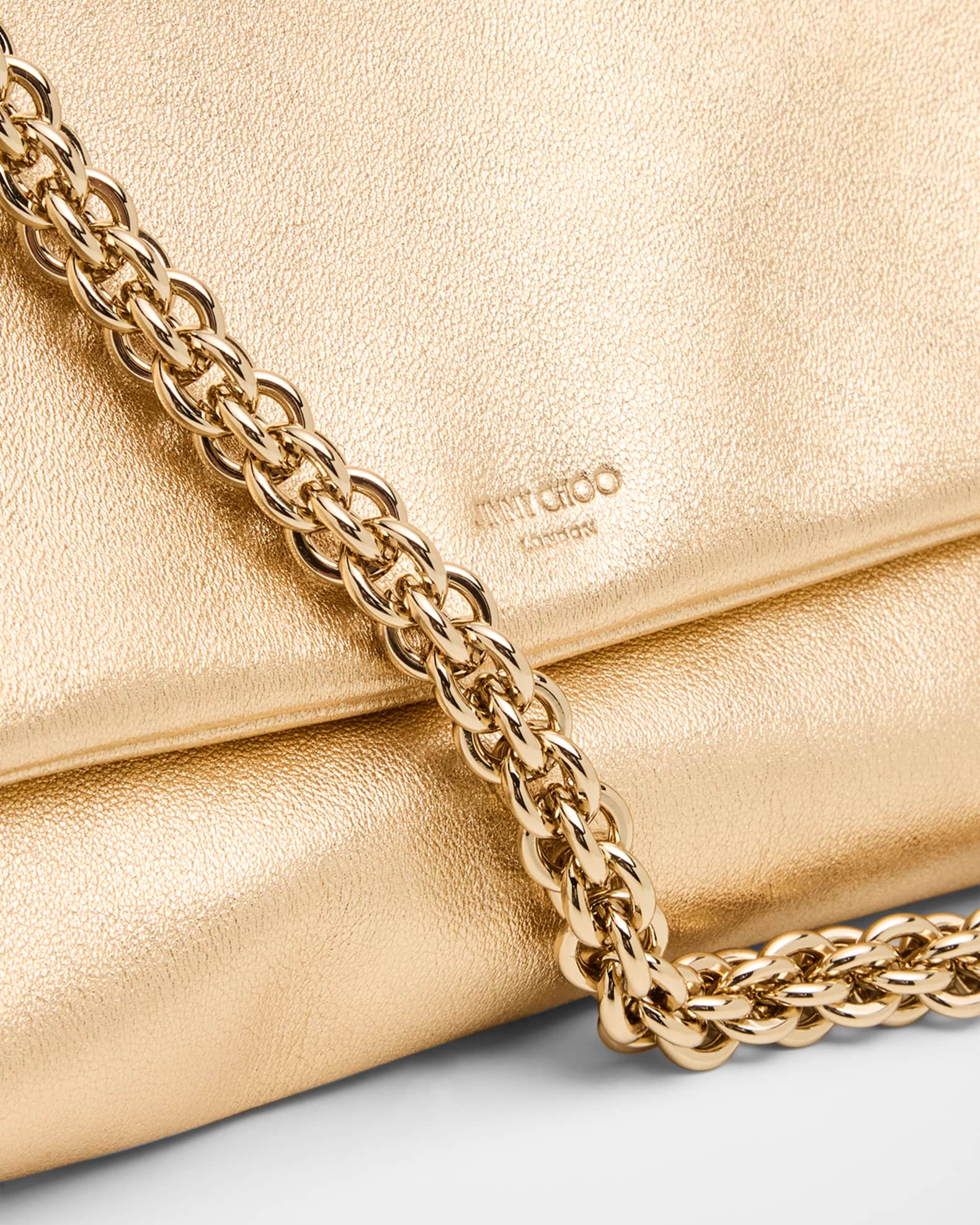 Jimmy Choo Callie Metallic Leather Shoulder Bag | Neiman Marcus