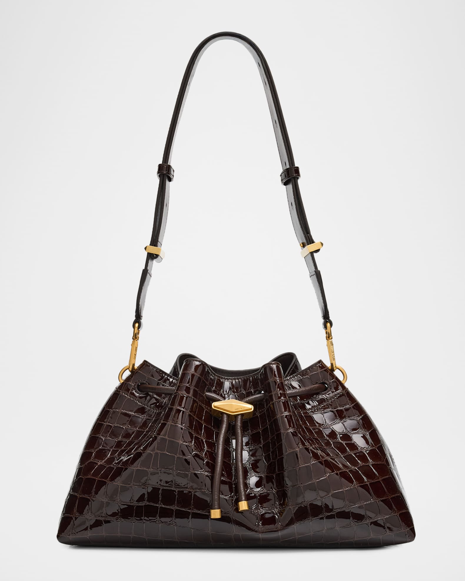 Jimmy Choo Bon Bon Medium Croc-Embossed Leather Shoulder Bag