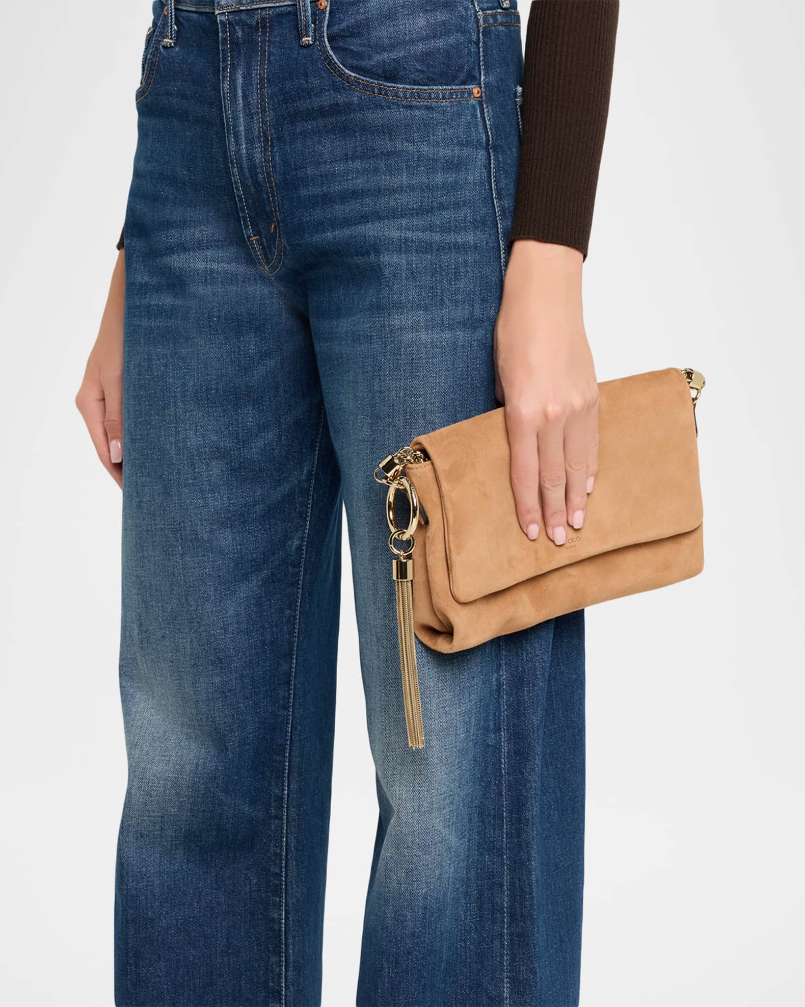 Jimmy Choo Callie Tassel Suede Shoulder Bag | Neiman Marcus