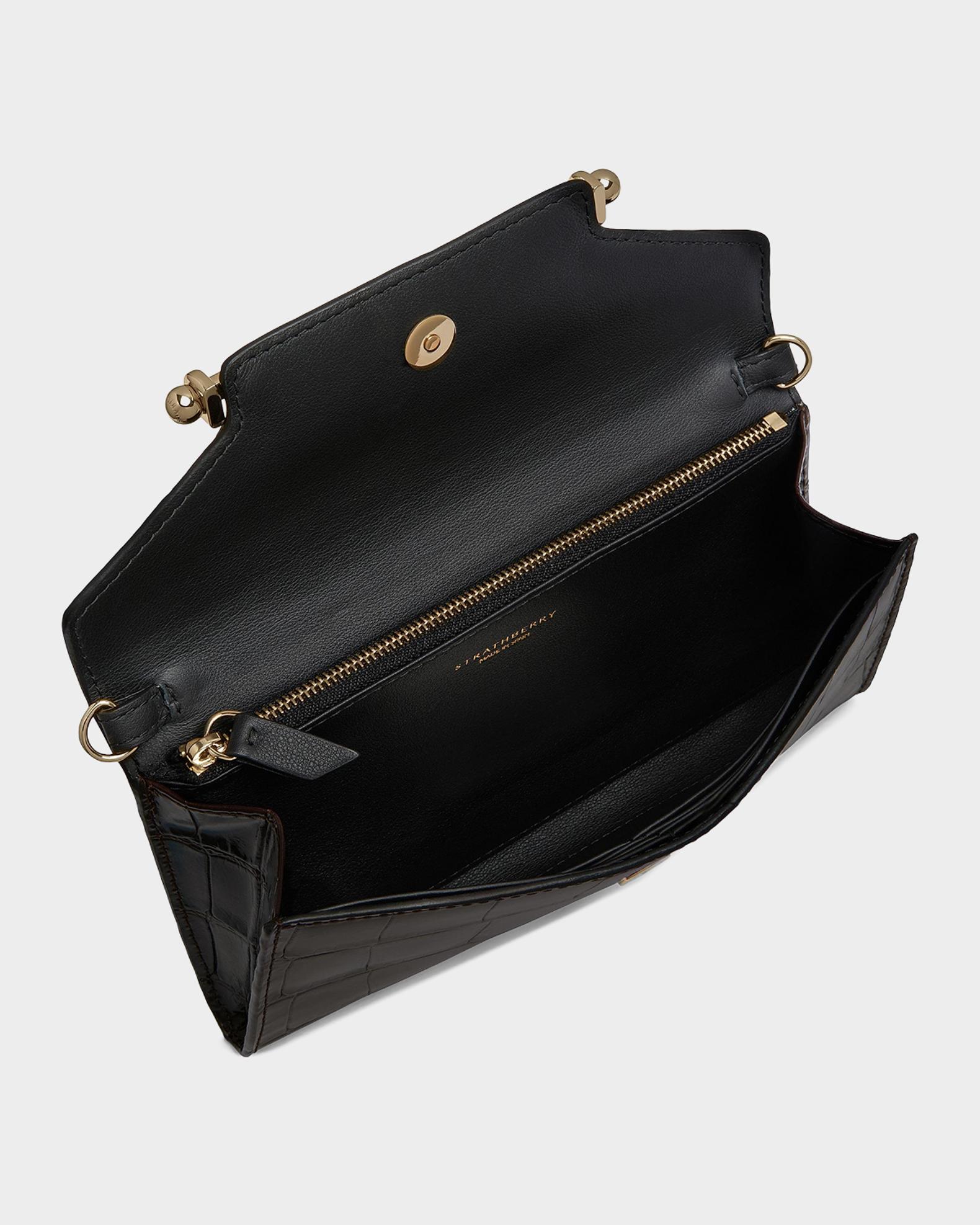 STRATHBERRY Multrees Croc-Embossed Leather Wallet on Chain | Neiman Marcus