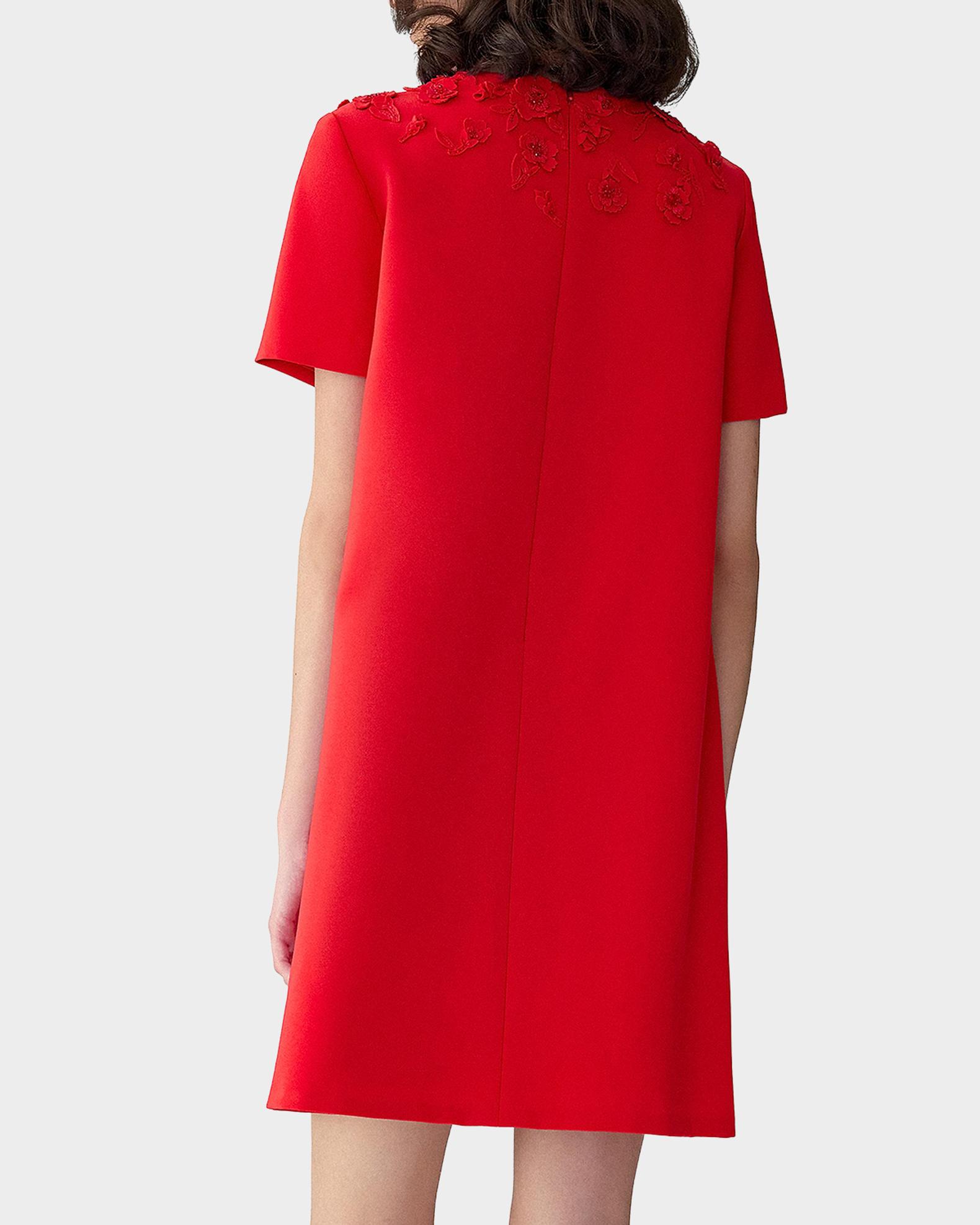 carnation red dress Natalia Long Sleeve Tea Dress-Red, Delicate Carnation