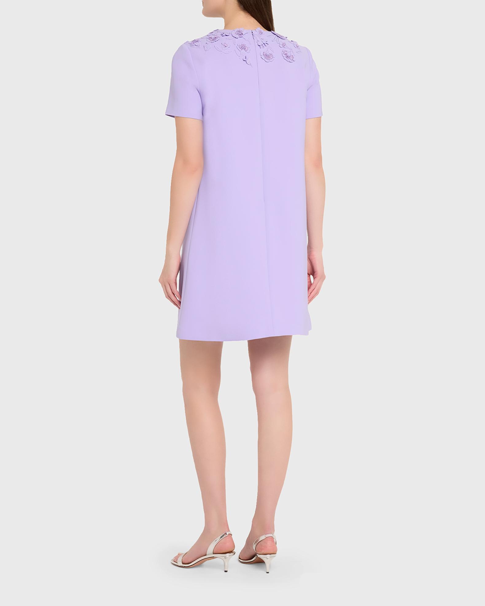Carolina Herrera Carnation Embroidered Short-Sleeve Mini Dress