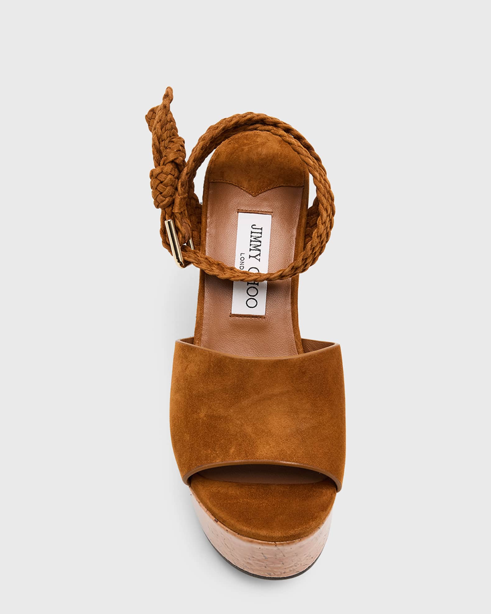 Jimmy Choo 100mm Jori Suede Platform Wedge Sandals | Neiman Marcus