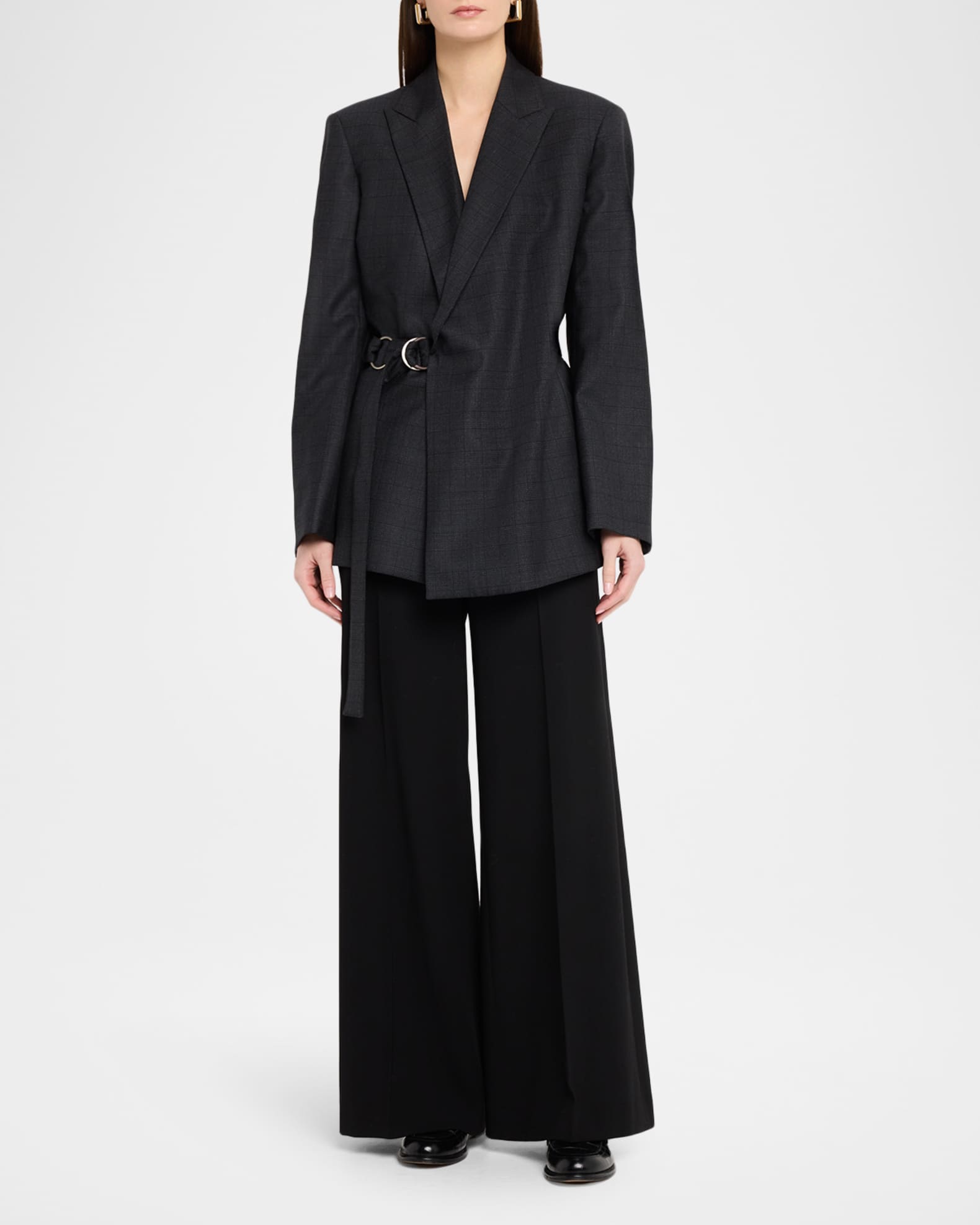 Loewe Plaid Draped Blazer | Neiman Marcus