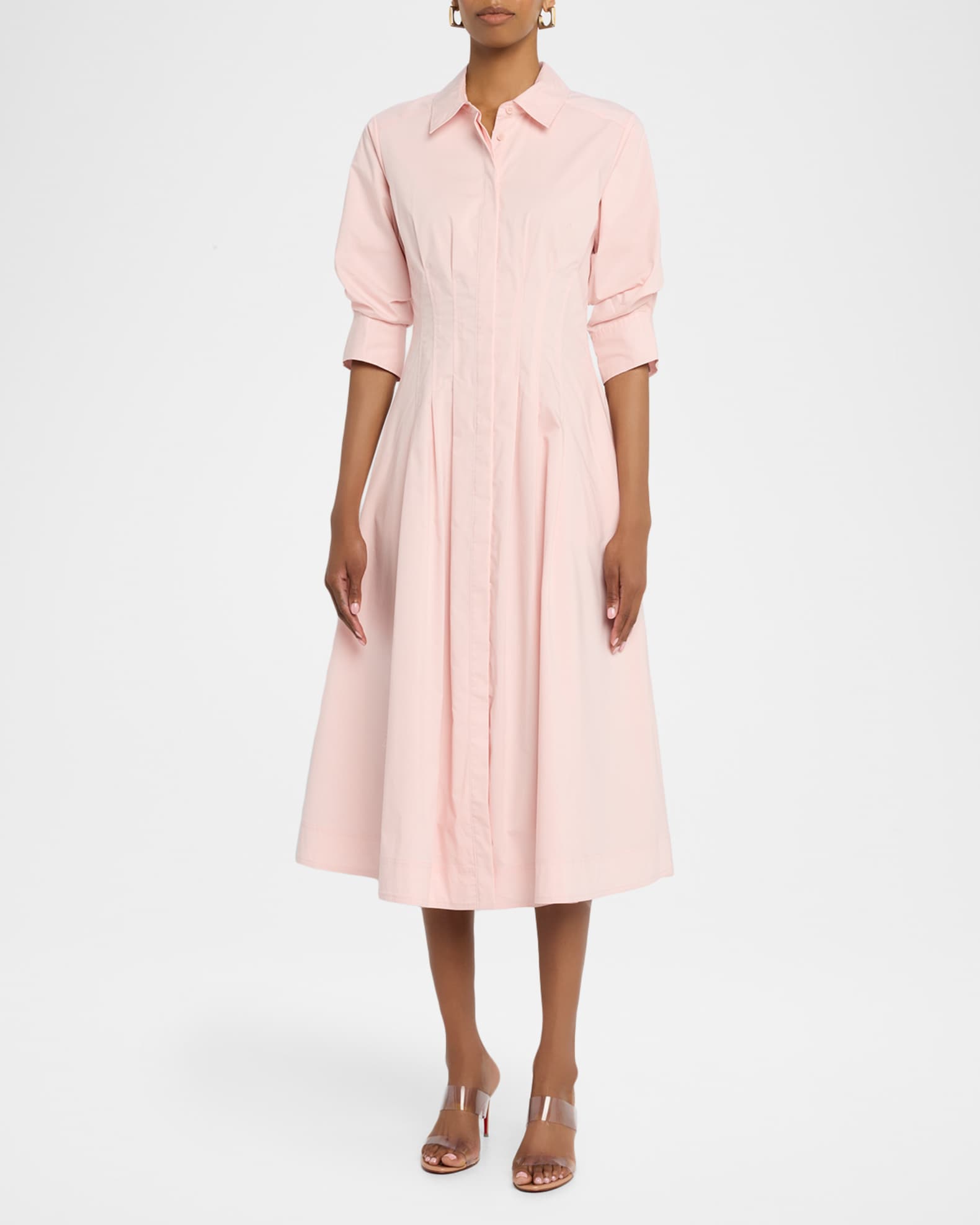 knee length dresses for ladies Jazz Pintuck Midi Dress - Buttercream Yellow