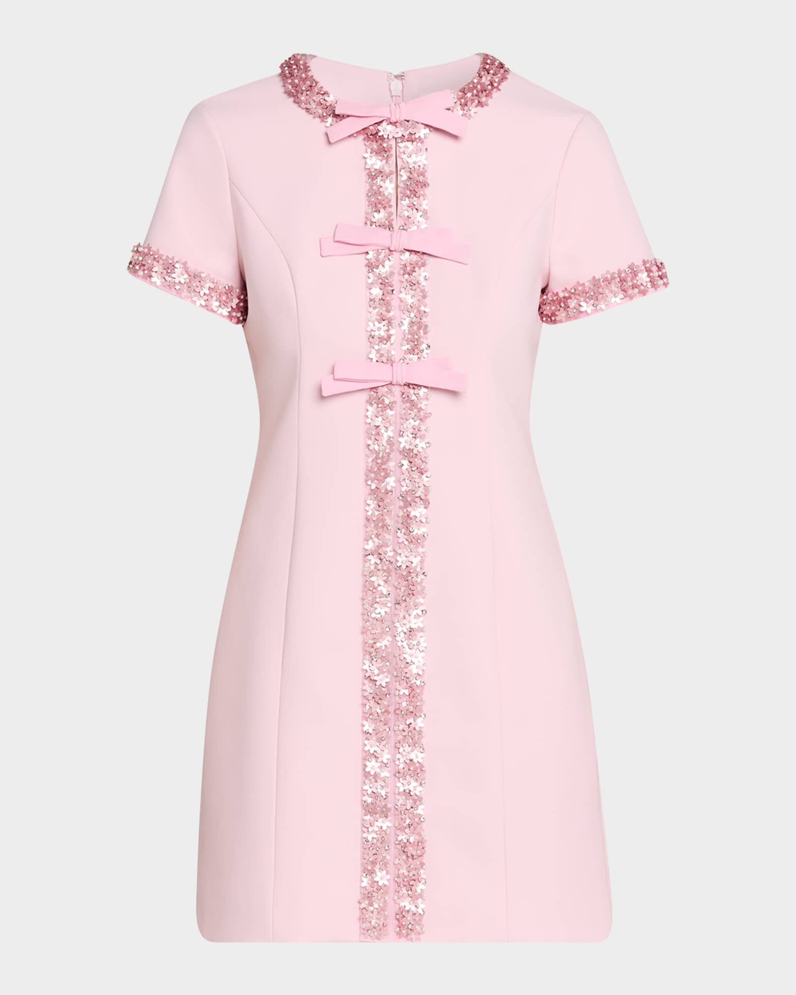 Cinq a Sept Maelle Embellished Short-Sleeve Mini Dress | Neiman Marcus