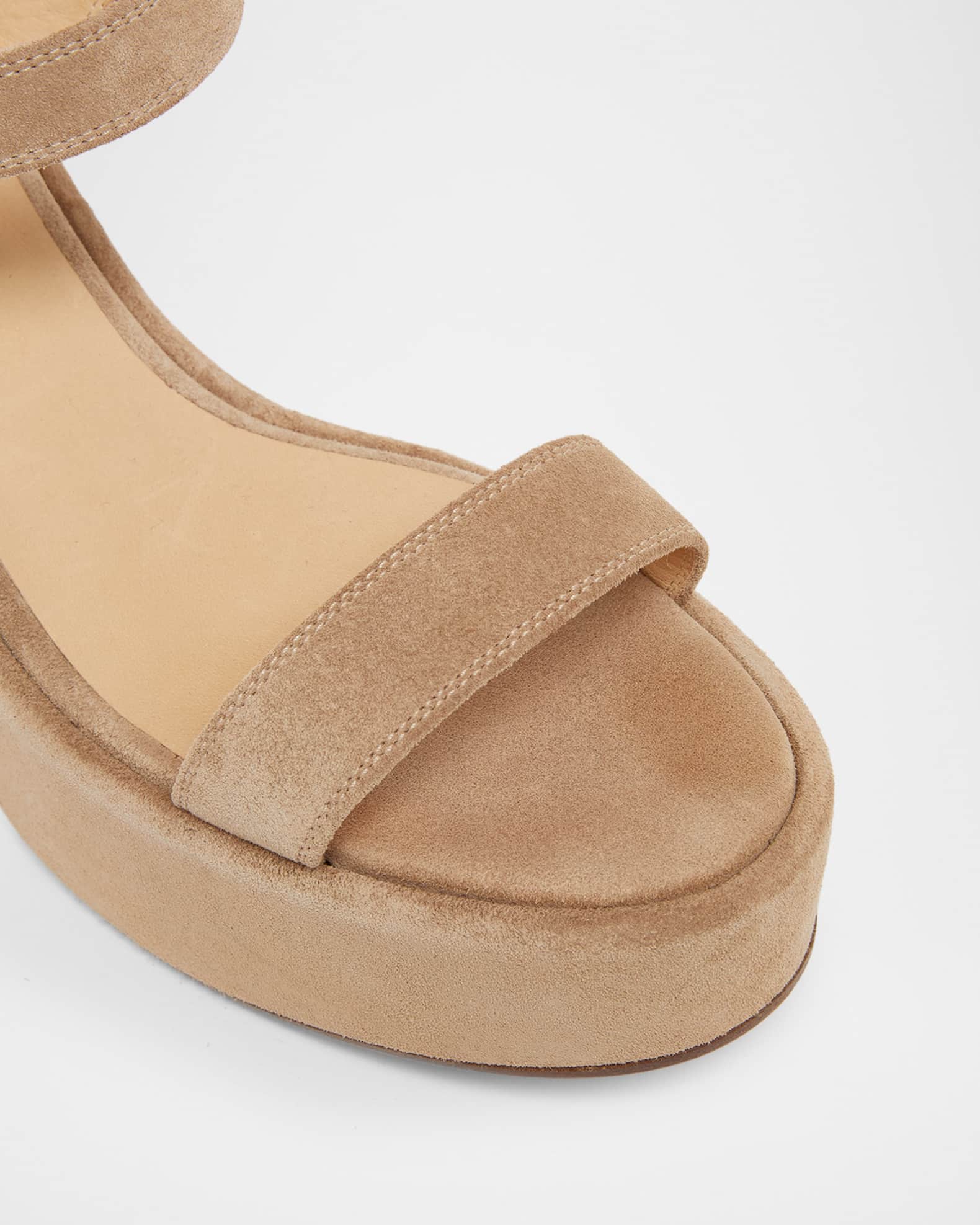 Gabriela Hearst 110mm Iman Suede Platform Sandals | Neiman Marcus