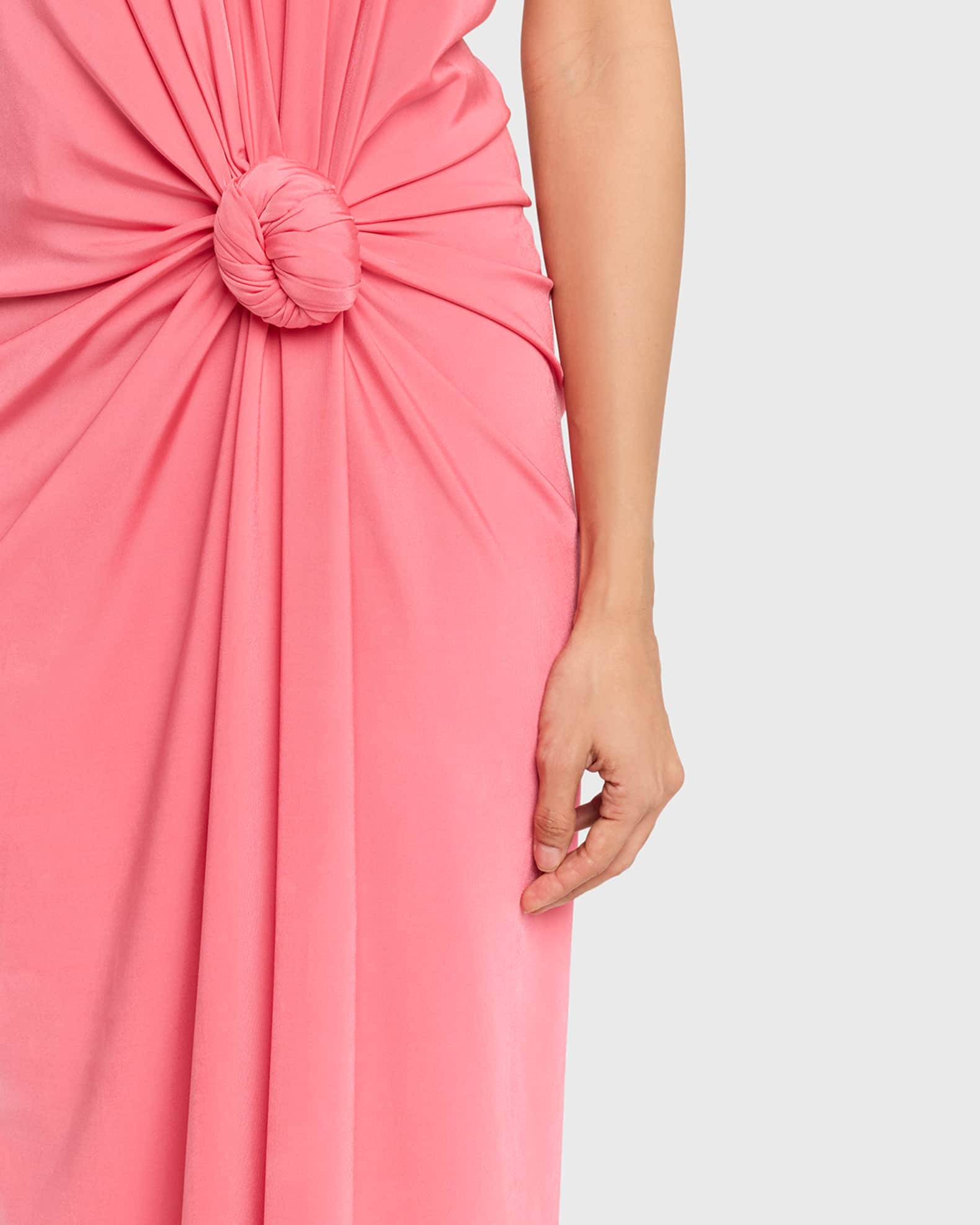 Silvia Tcherassi Guadalupe Knotted Backless Halter Midi Dress