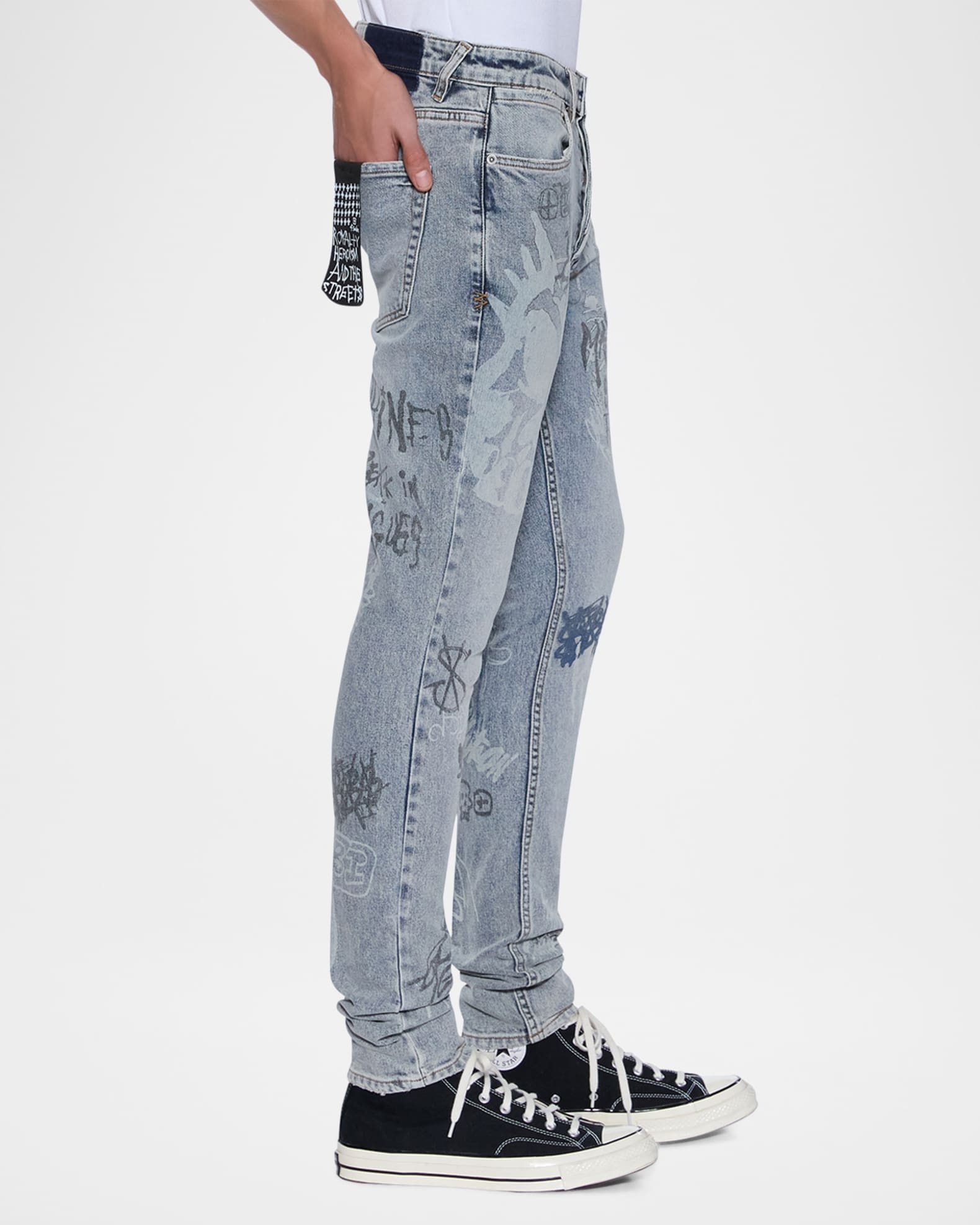 Ksubi Men's Van Winkle Graffiti Print Skinny Jeans | Neiman Marcus
