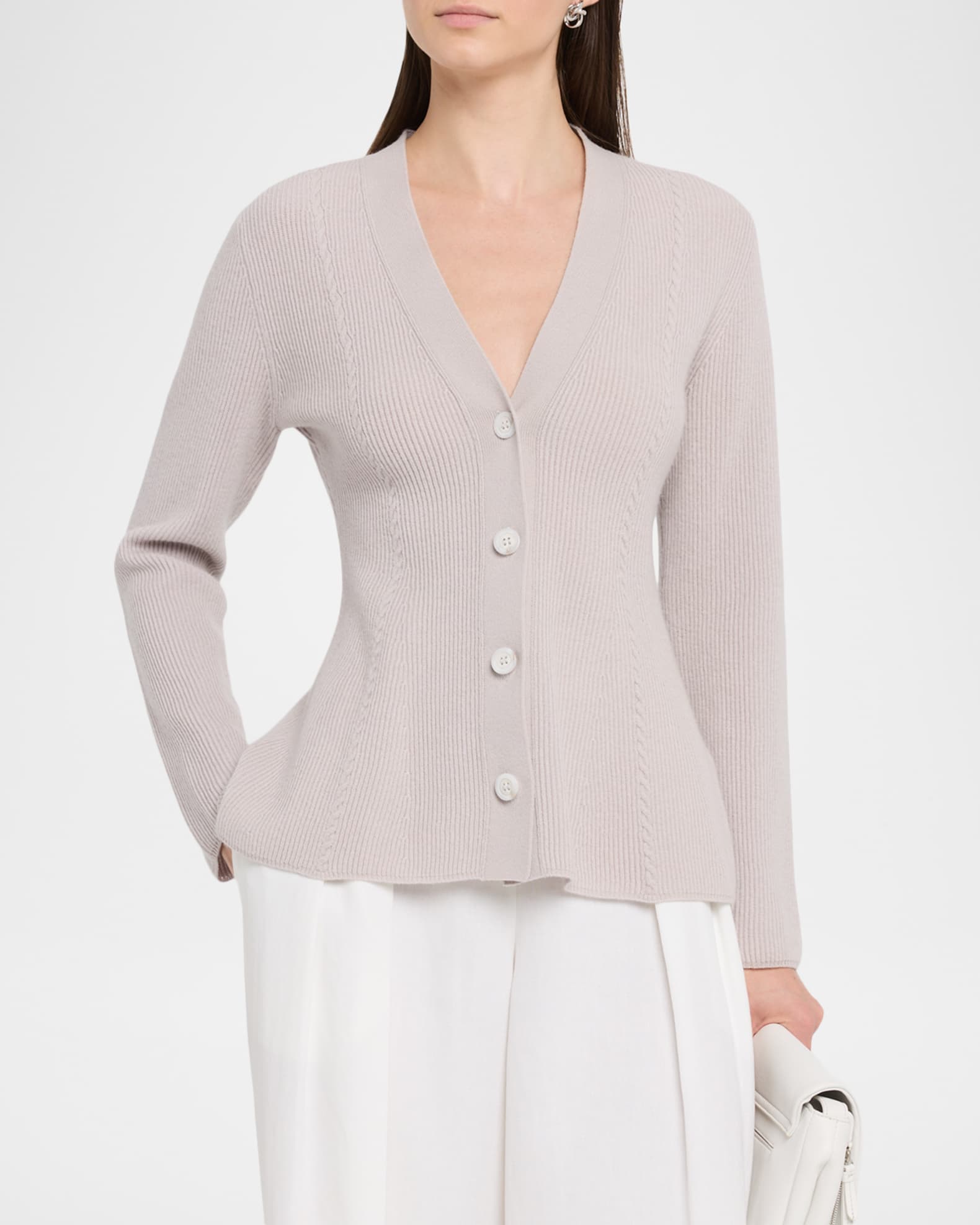 Purotatto V-Neck Cotton Top Chalk