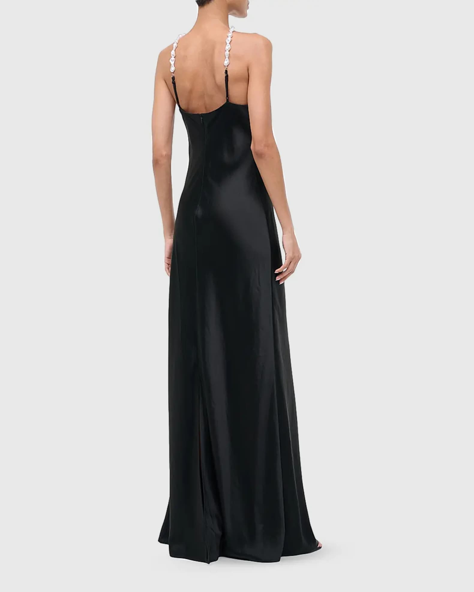 STAUD Cadence Satin Pearly-Strap Maxi Dress | Neiman Marcus