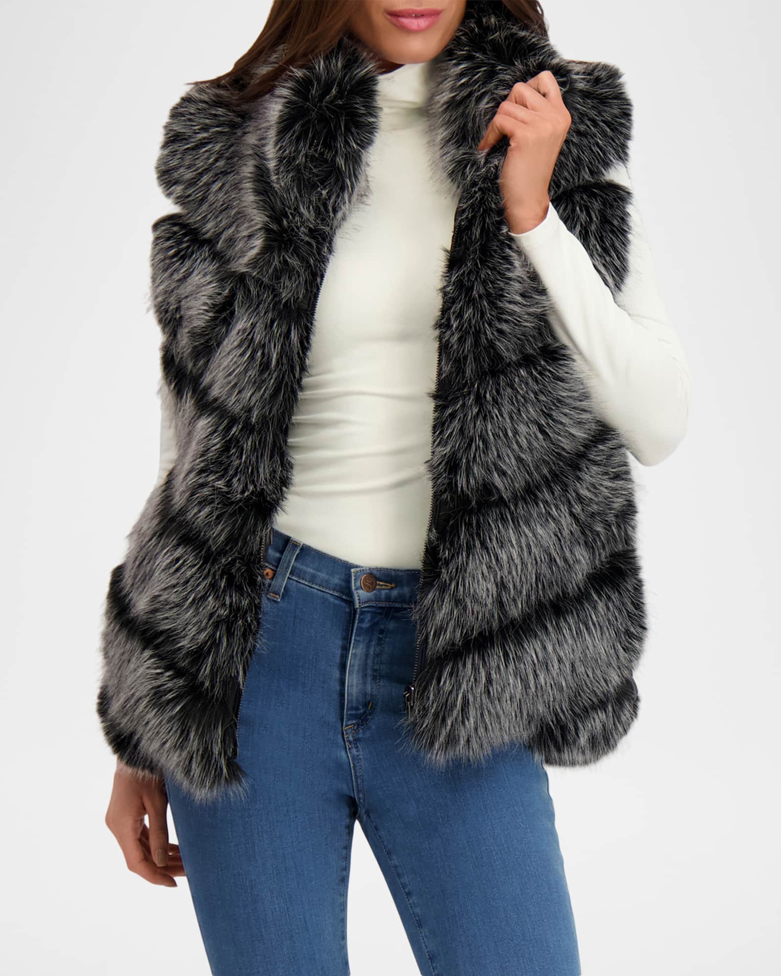 Lyla Grant Fur-Free Quilted Faux Fox Vest | Neiman Marcus