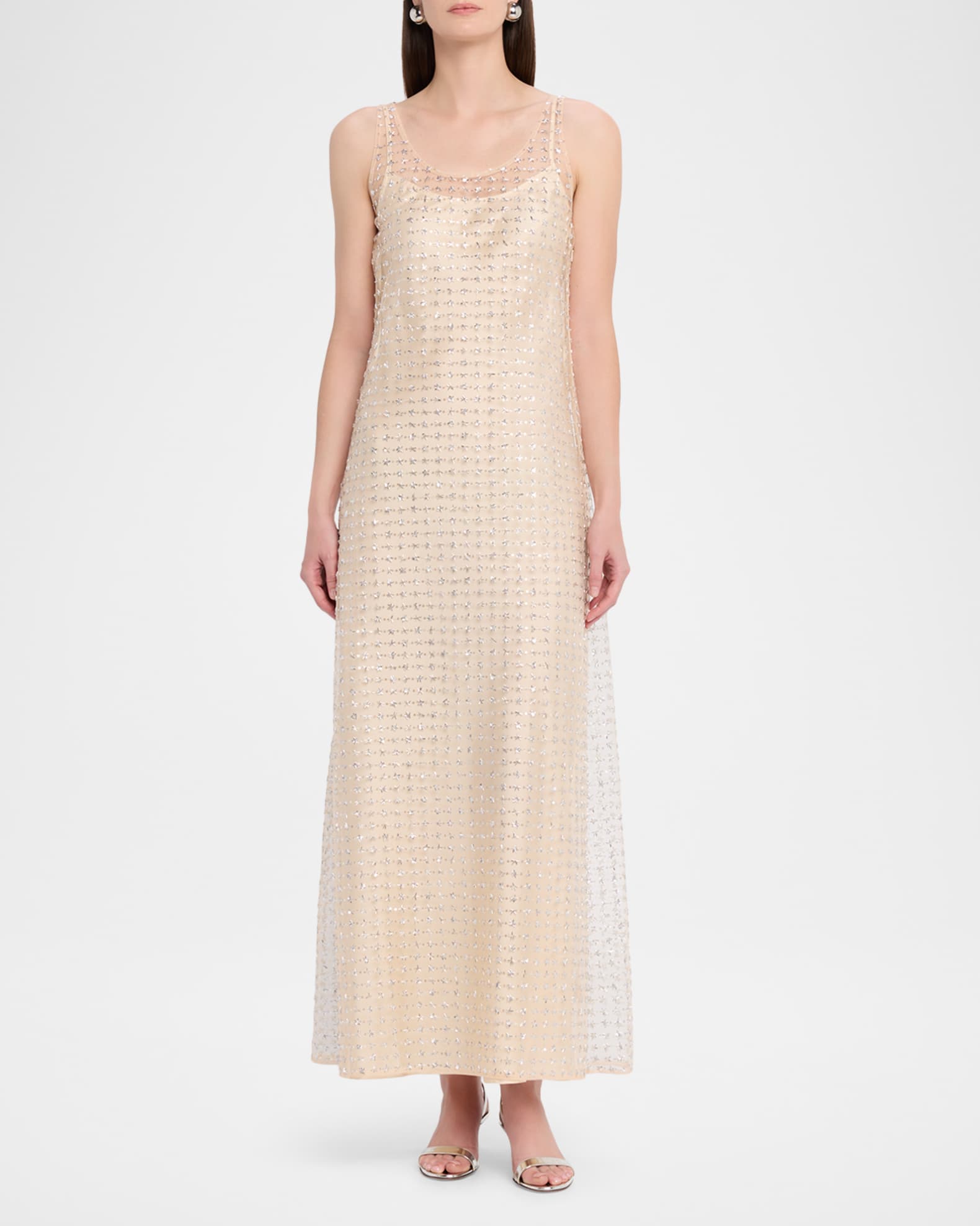 Staud Women's Aurielle Beaded Tulle Maxi Dress - Stardust - Size 2