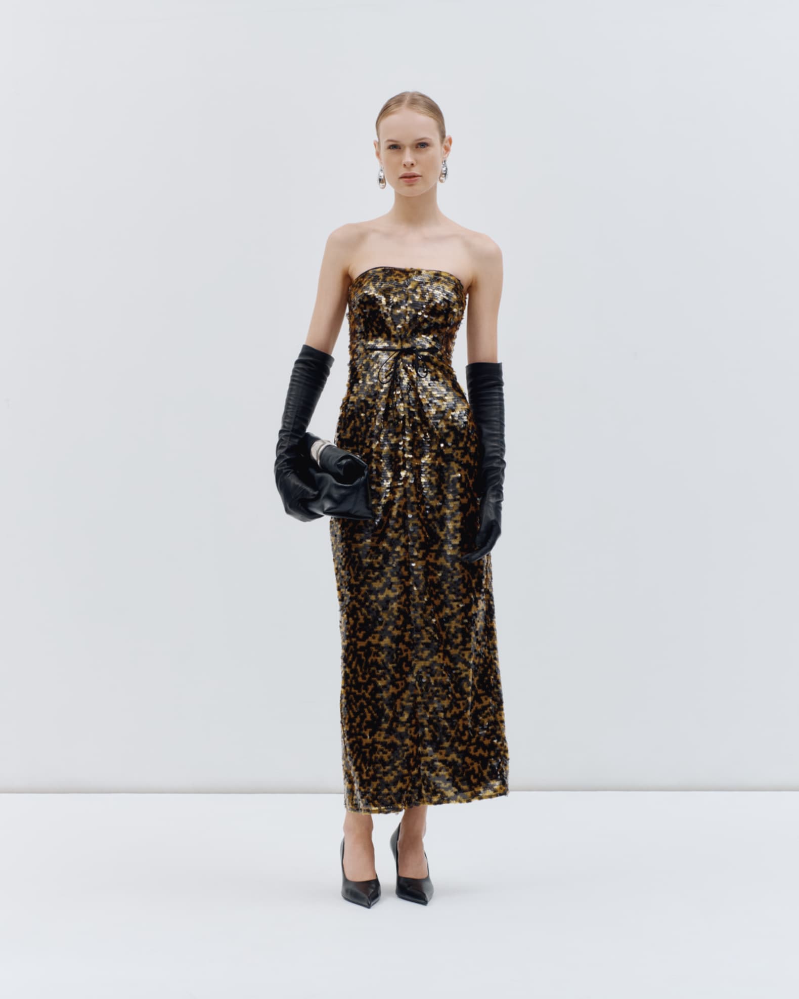 Staud Cece Sequined Midi Dress - Yellow