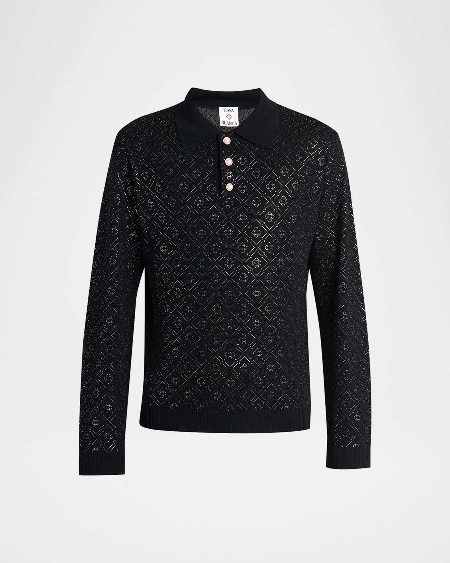 CASABLANCA Men's Hot Fix Monogram Long-Sleeve Shirt | Neiman Marcus