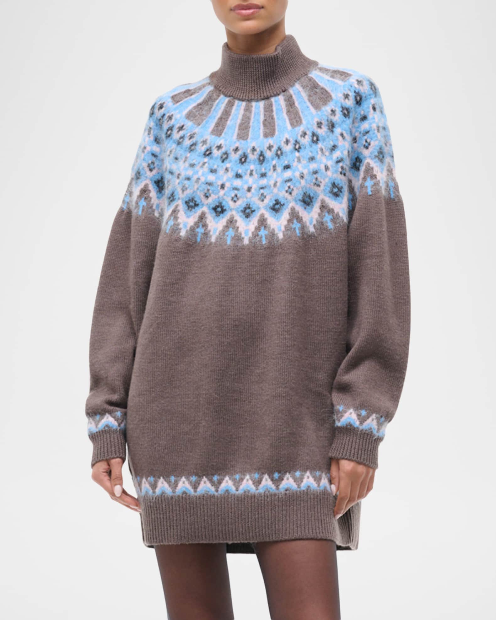 STAUD Liza Fair Isle Sweater Dress | Neiman Marcus