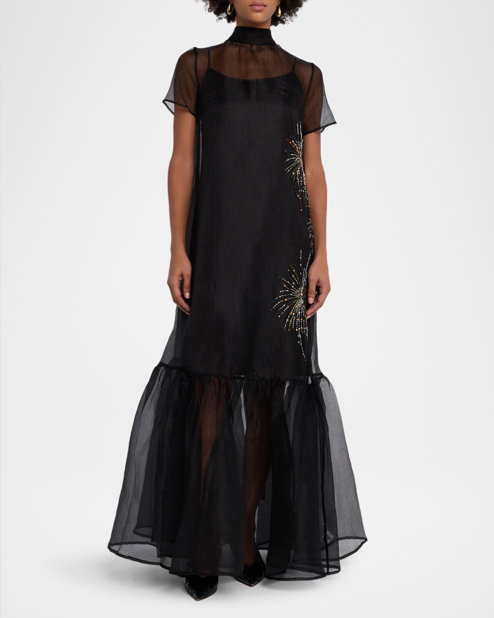 Staud Women's Calluna Beaded Organza Gown - Firework - Size Small
