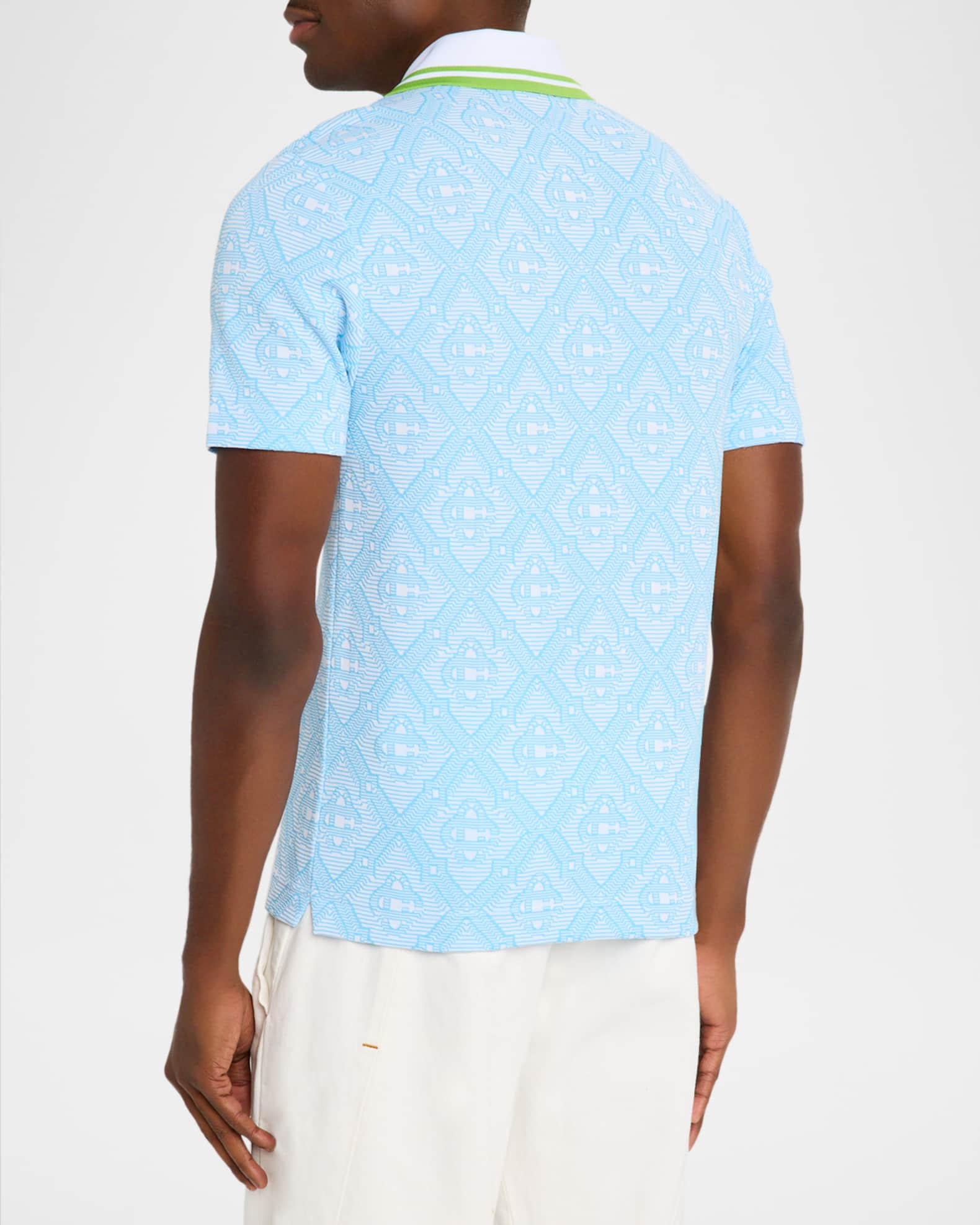 CASABLANCA Men's Monogram Jacquard Knit Polo Shirt | Neiman Marcus