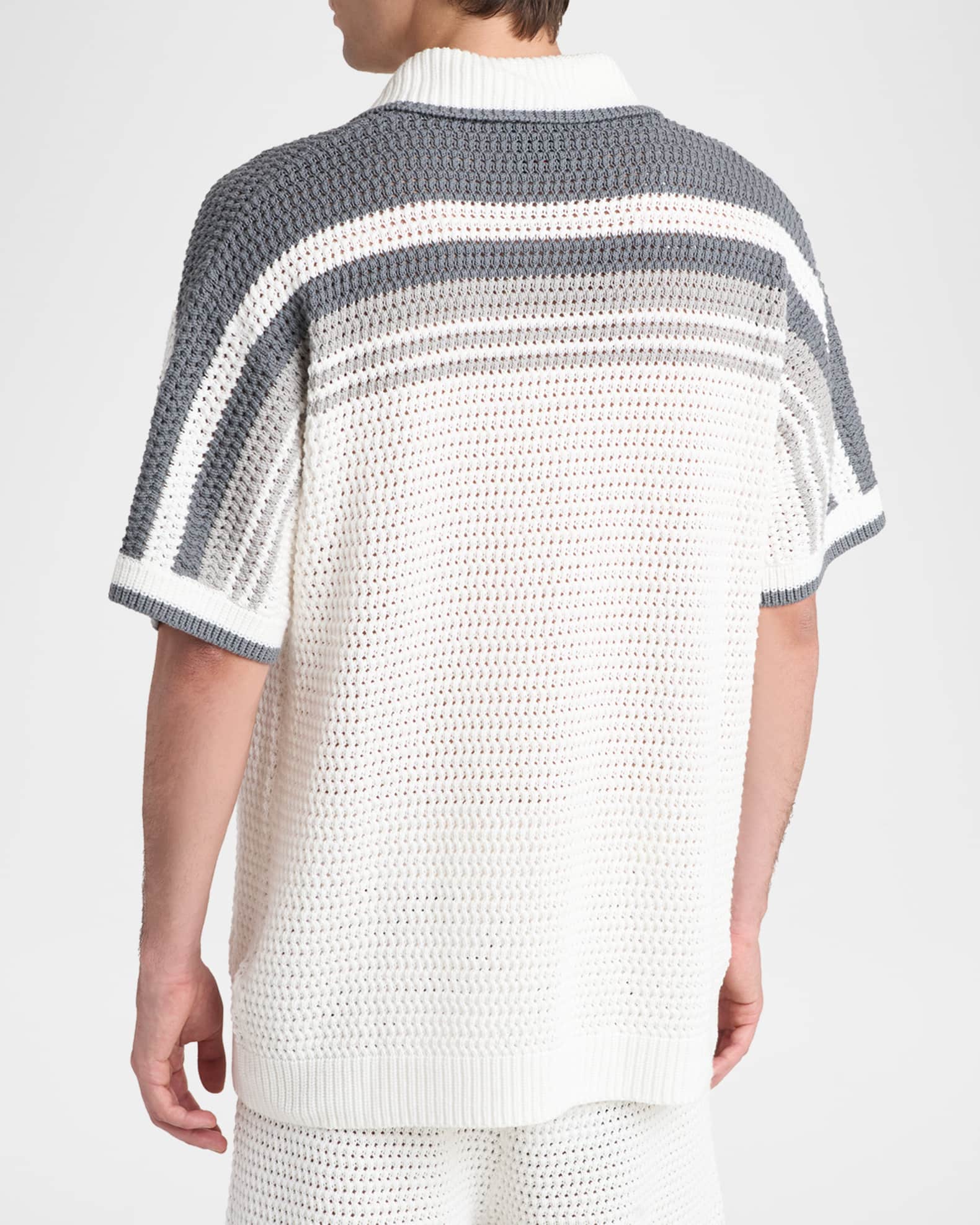 CASABLANCA Men's Cotton Crochet Short-Sleeve Tennis Shirt | Neiman