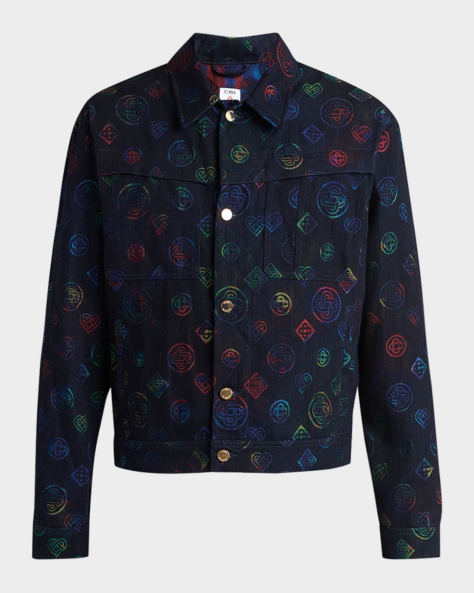 CASABLANCA Men's Heat Map Denim Jacket | Neiman Marcus