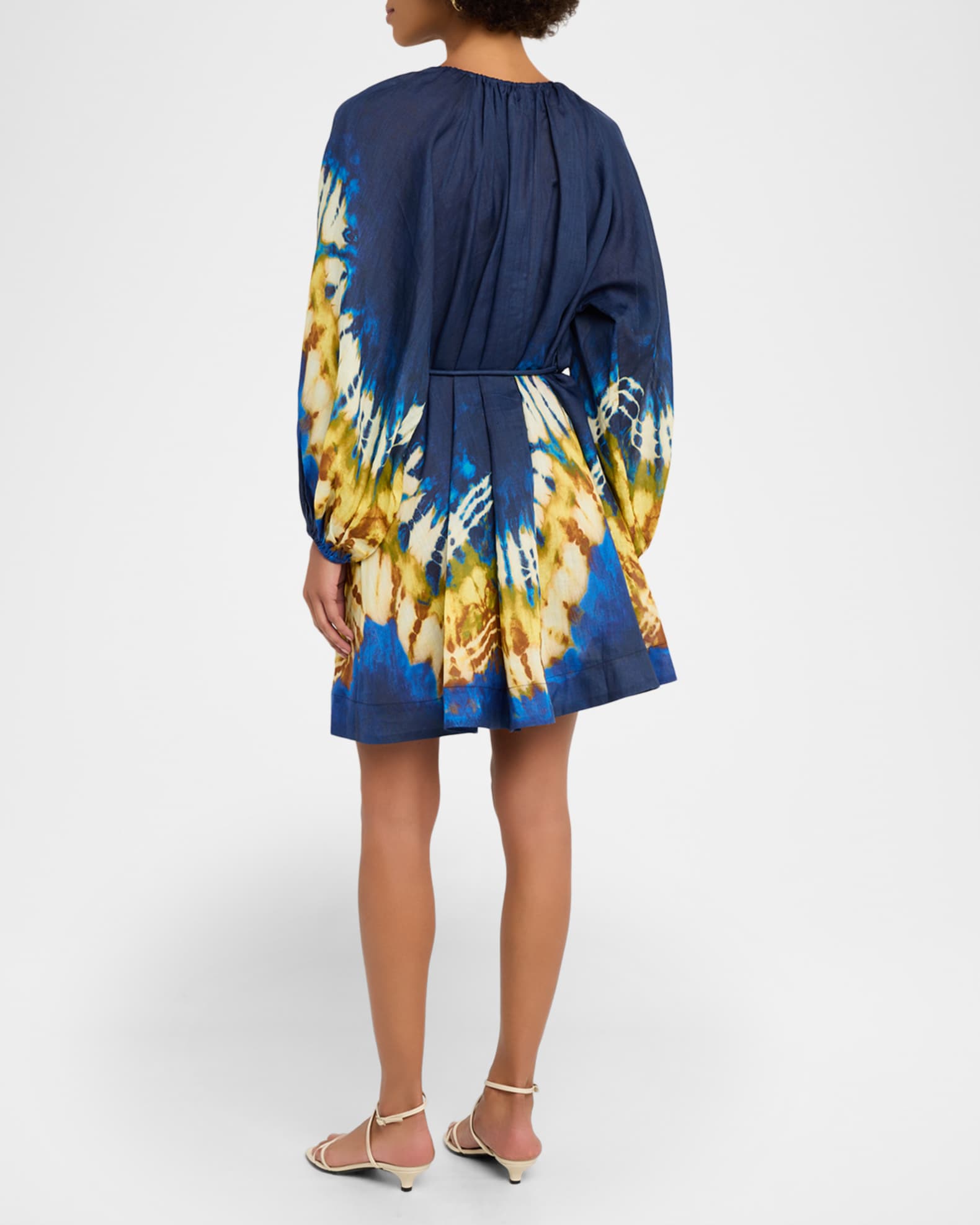 flowy midi dress white Marceline Midi Dress, White & Blue Floral