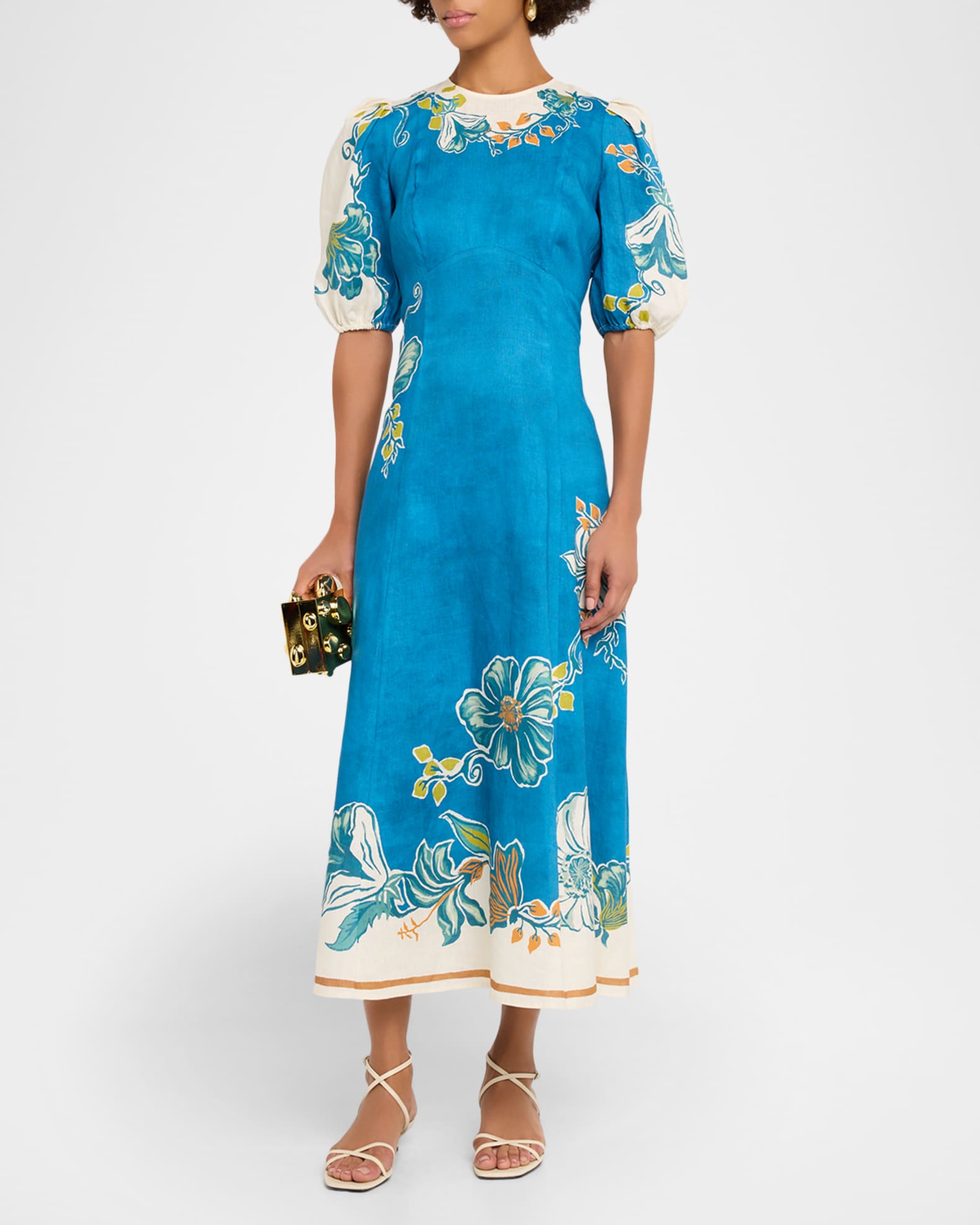 knee length dresses for ladies Alemais - Alemais Contina Silk Midi Dress in Multi 10 / 6 US main image 0