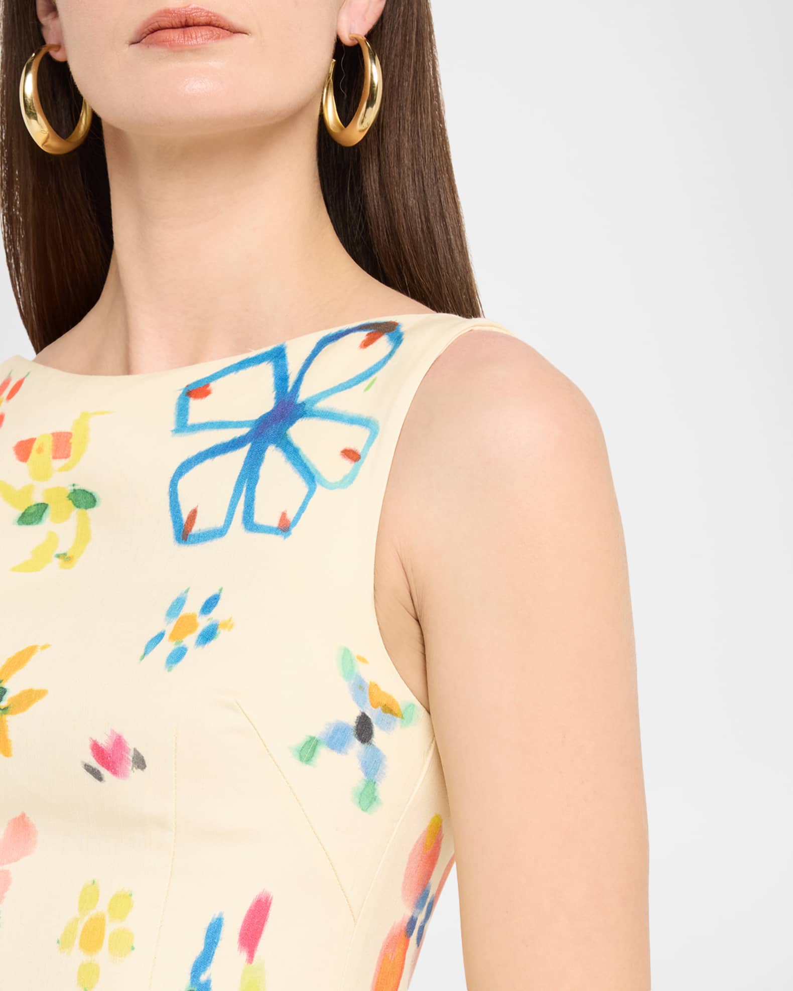 ALEMAIS Sidi Sleeveless Floral Linen-Blend Mini Dress | Neiman Marcus