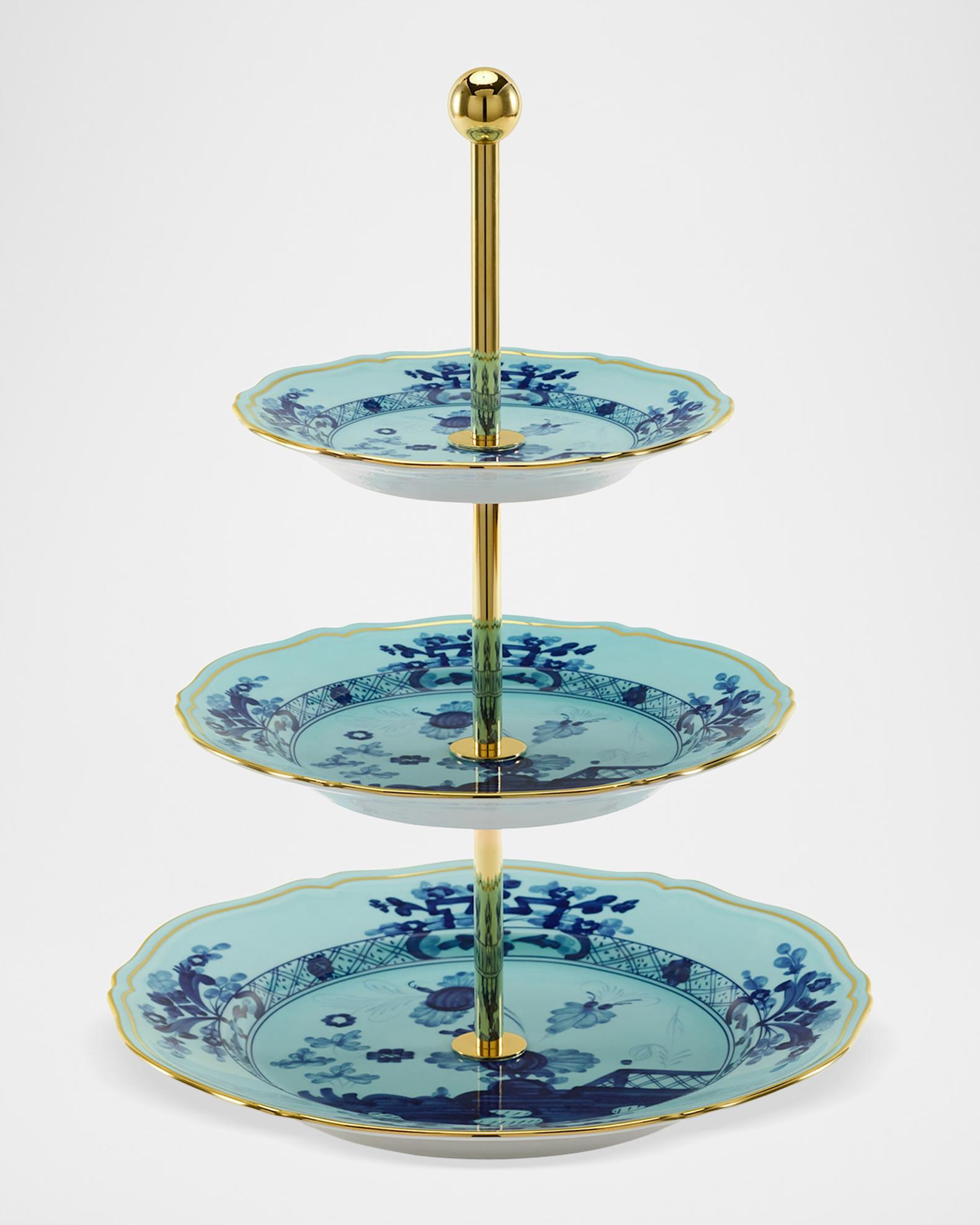 Ginori 1735 Oriente Italiano Iris 3-Tier Stand | Neiman Marcus