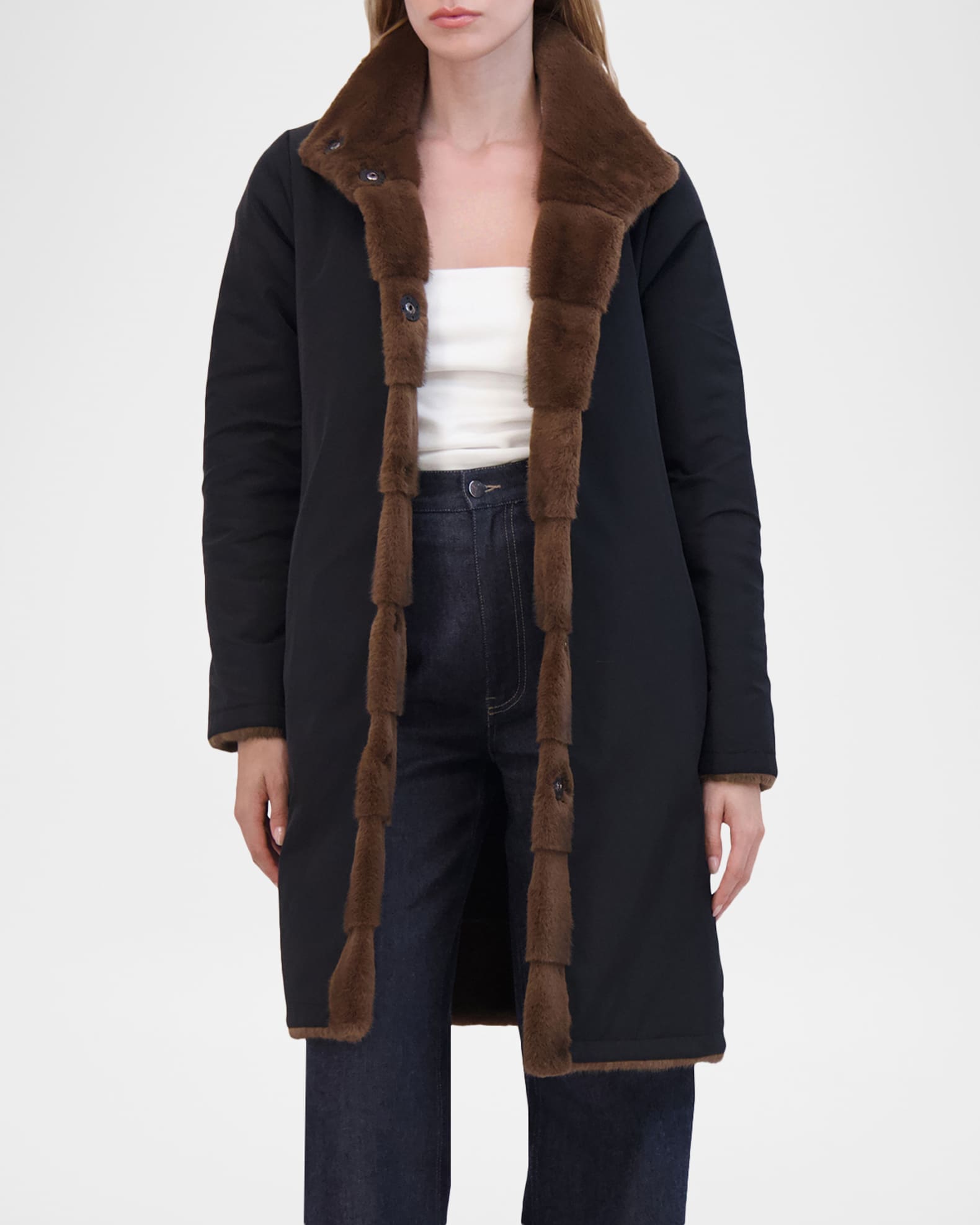 Lyla Grant Fur-Free Reversible Faux Mink Coat | Neiman Marcus