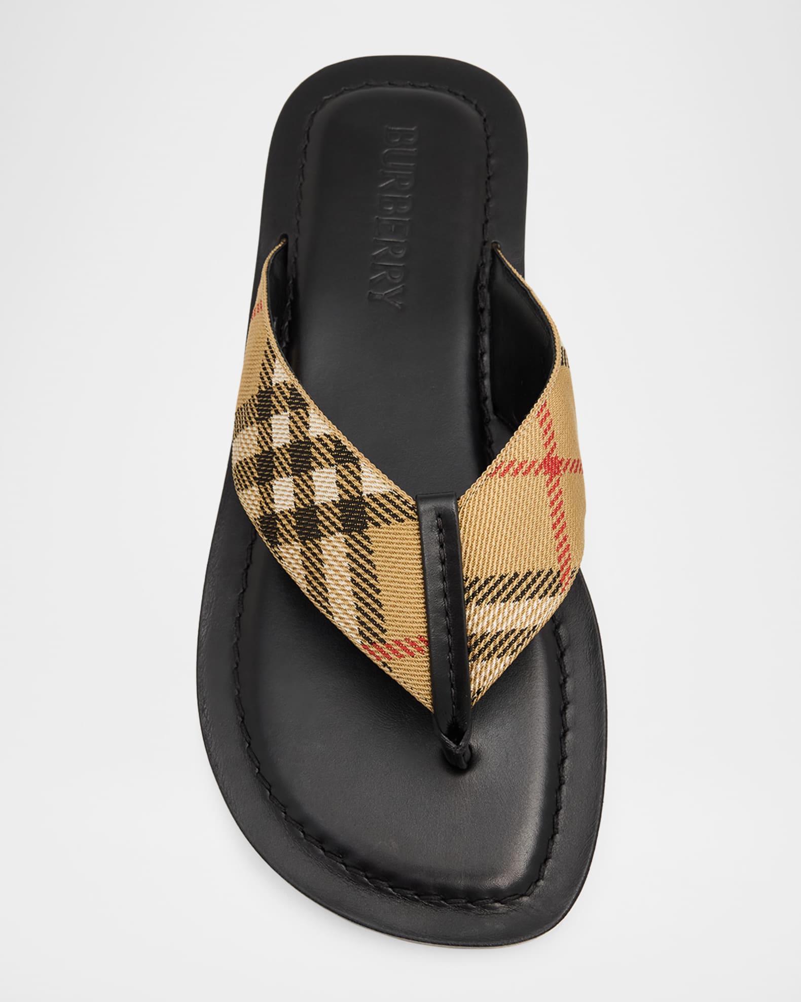 Burberry Men's Check Pavilion Flip-Flop Sandals​ | Neiman Marcus