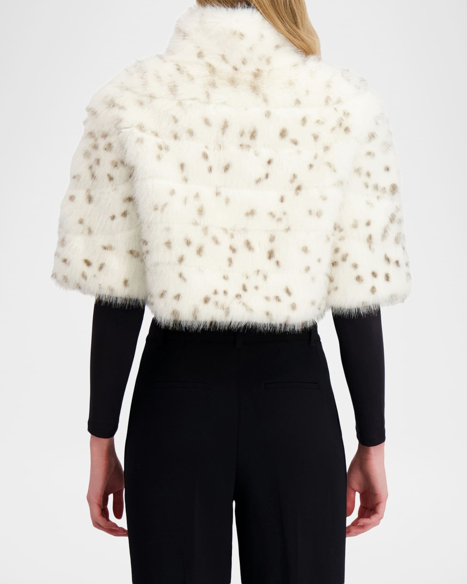 Fur-Free Cropped Faux Fox Coat