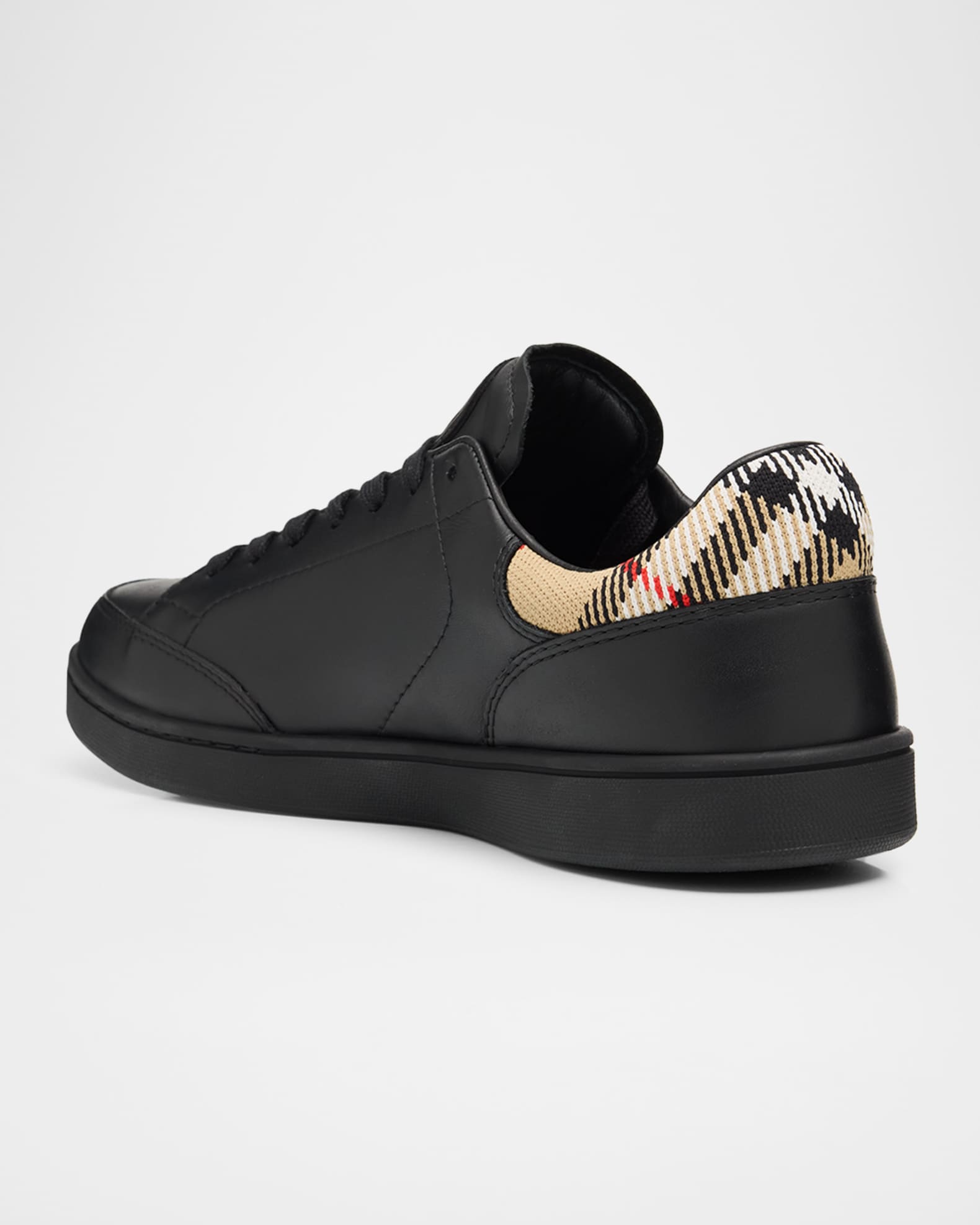 Burberry Men's Set Leather & Check Low-Top Sneakers | Neiman Marcus