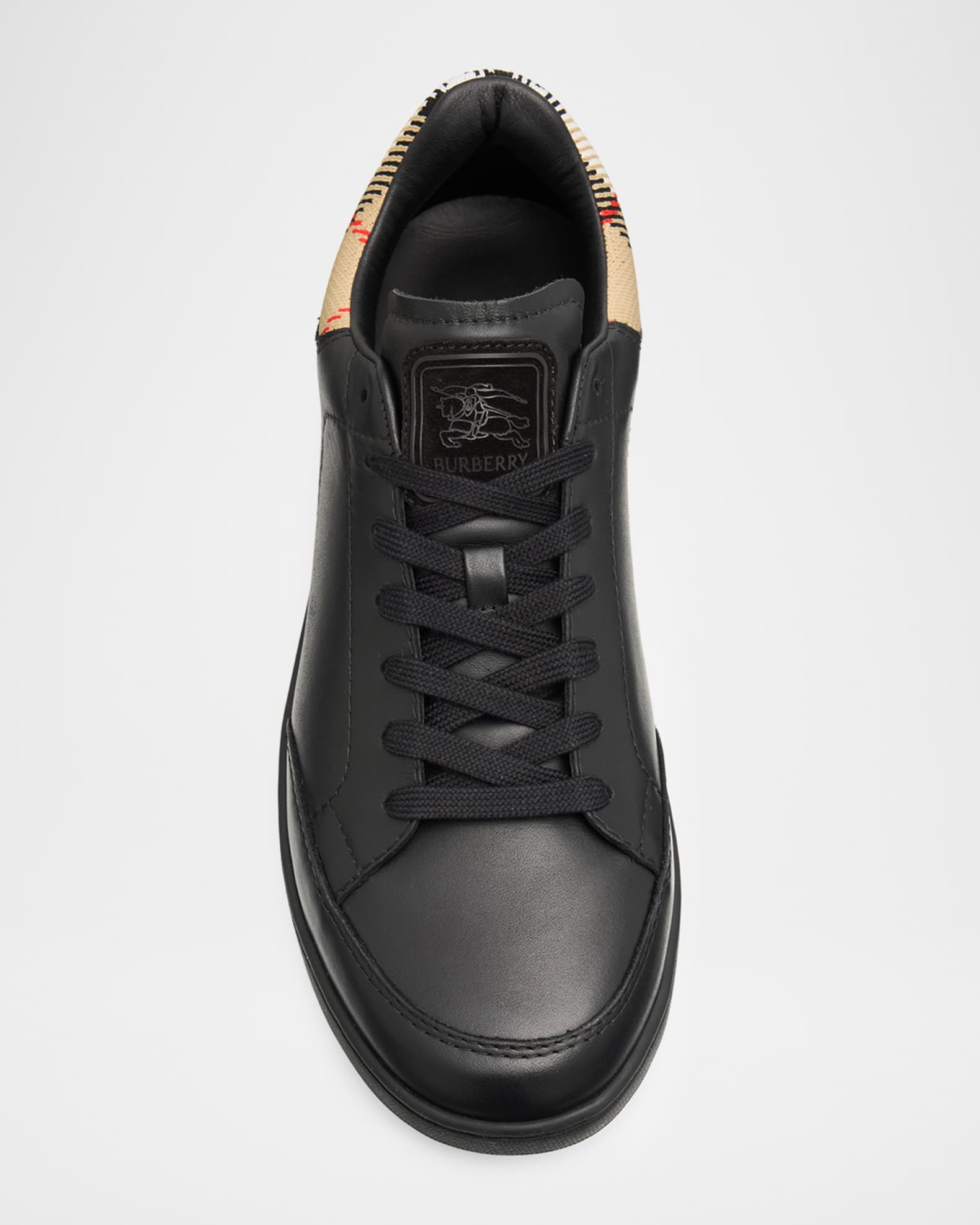 Burberry Men's Set Leather & Check Low-Top Sneakers | Neiman Marcus