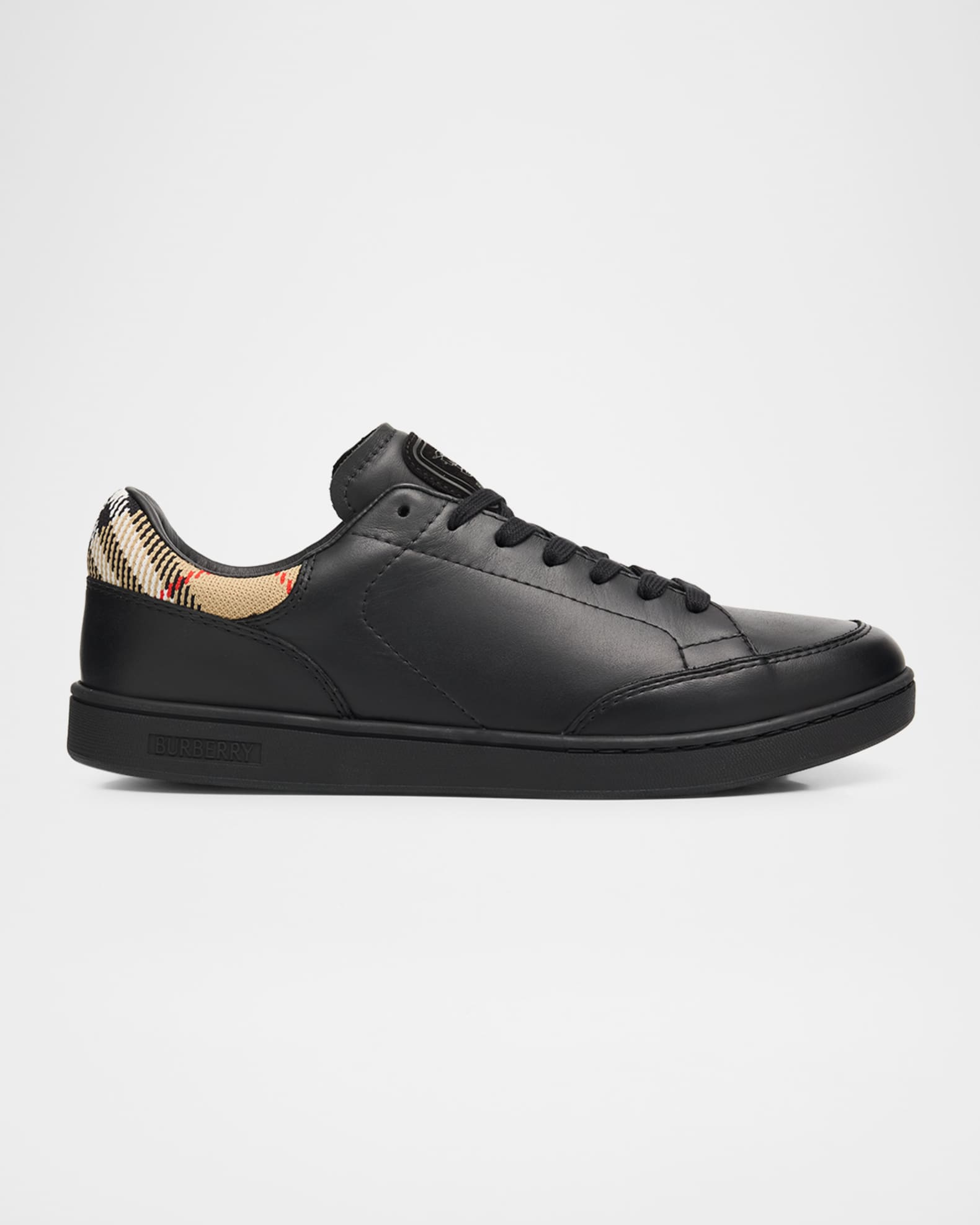 Burberry Men's Set Leather & Check Low-Top Sneakers | Neiman Marcus