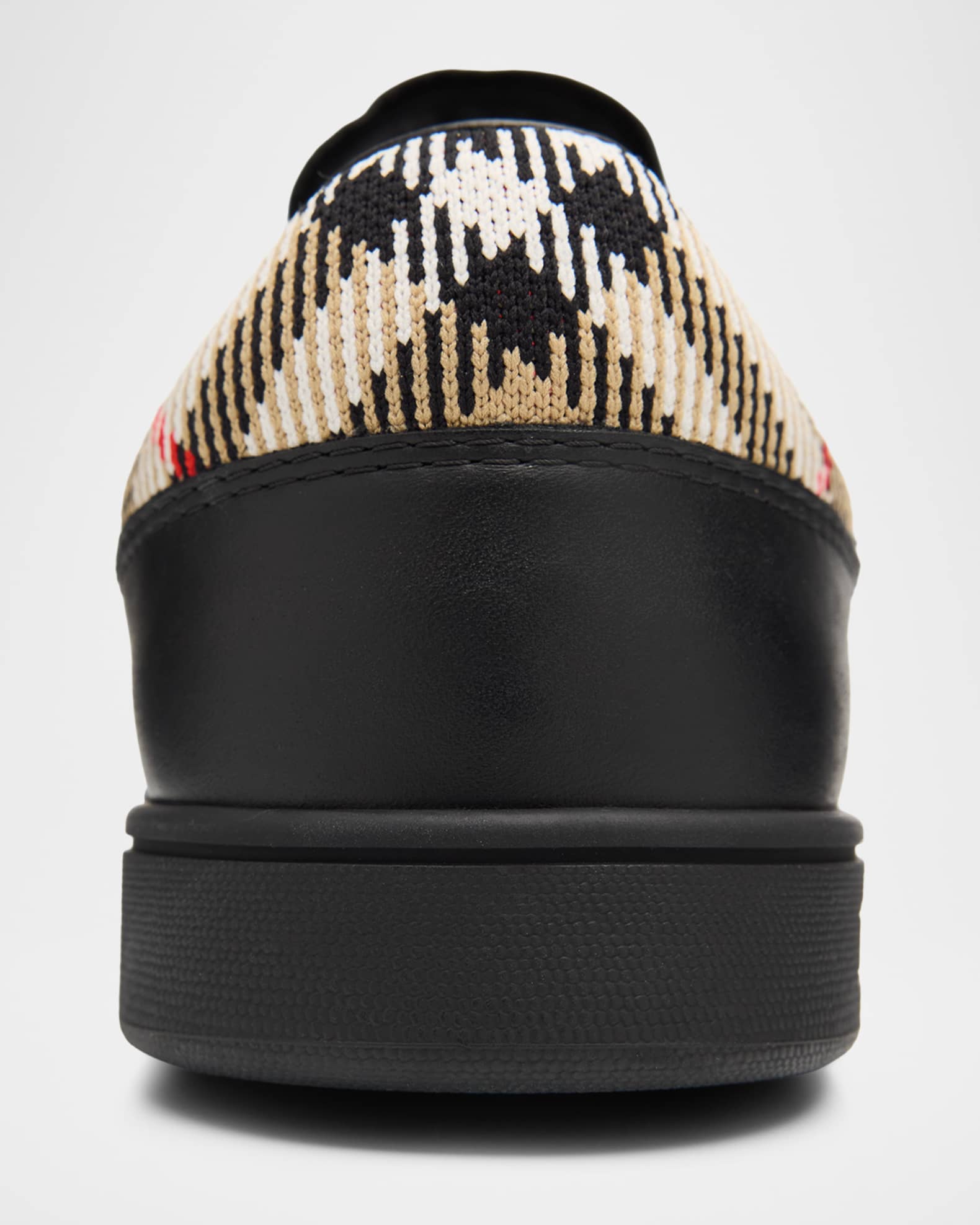 Burberry Men's Set Leather & Check Low-Top Sneakers | Neiman Marcus